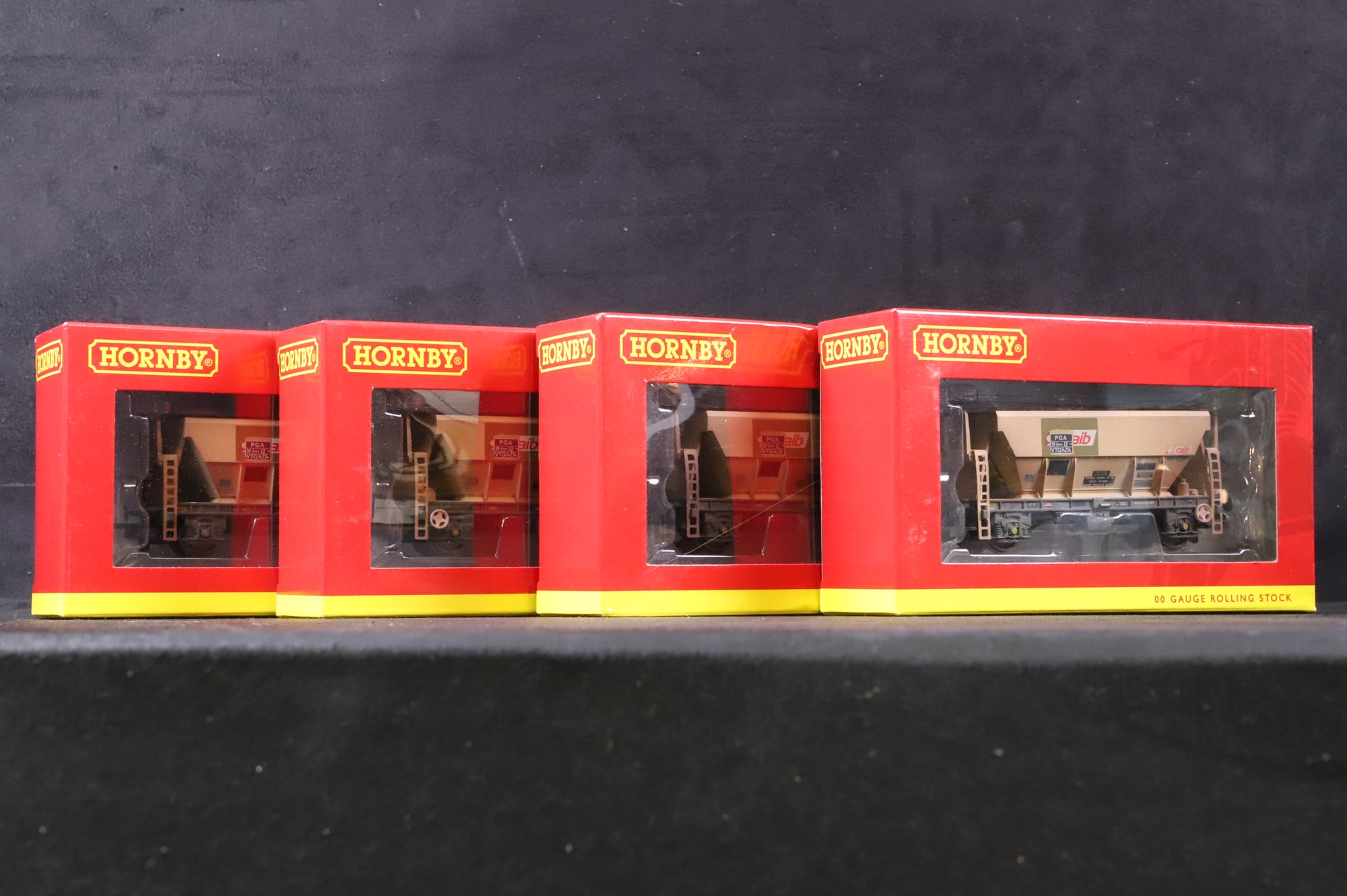 Hornby OO R6760 x4 Rake of 4 PGA Wagons in CAIB Livery - Weathered