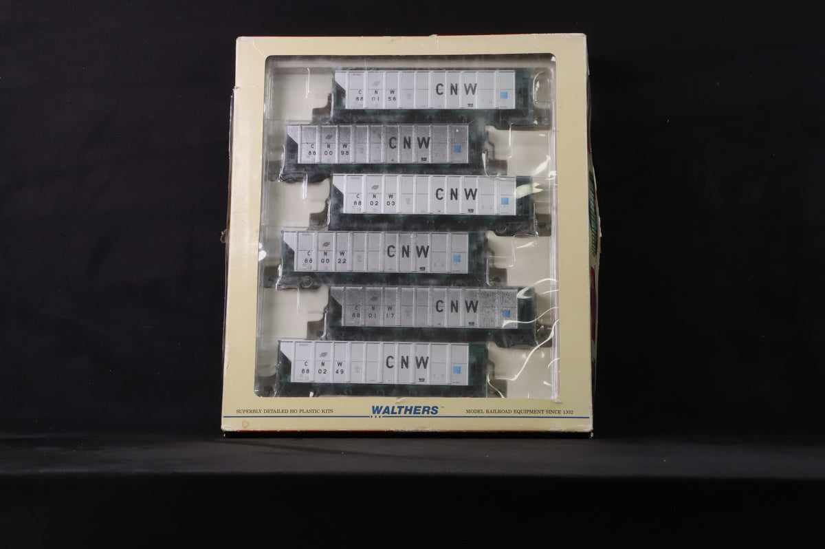 Walthers HO 932-7803 6 Pack of Coal Hoppers in CNW Livery