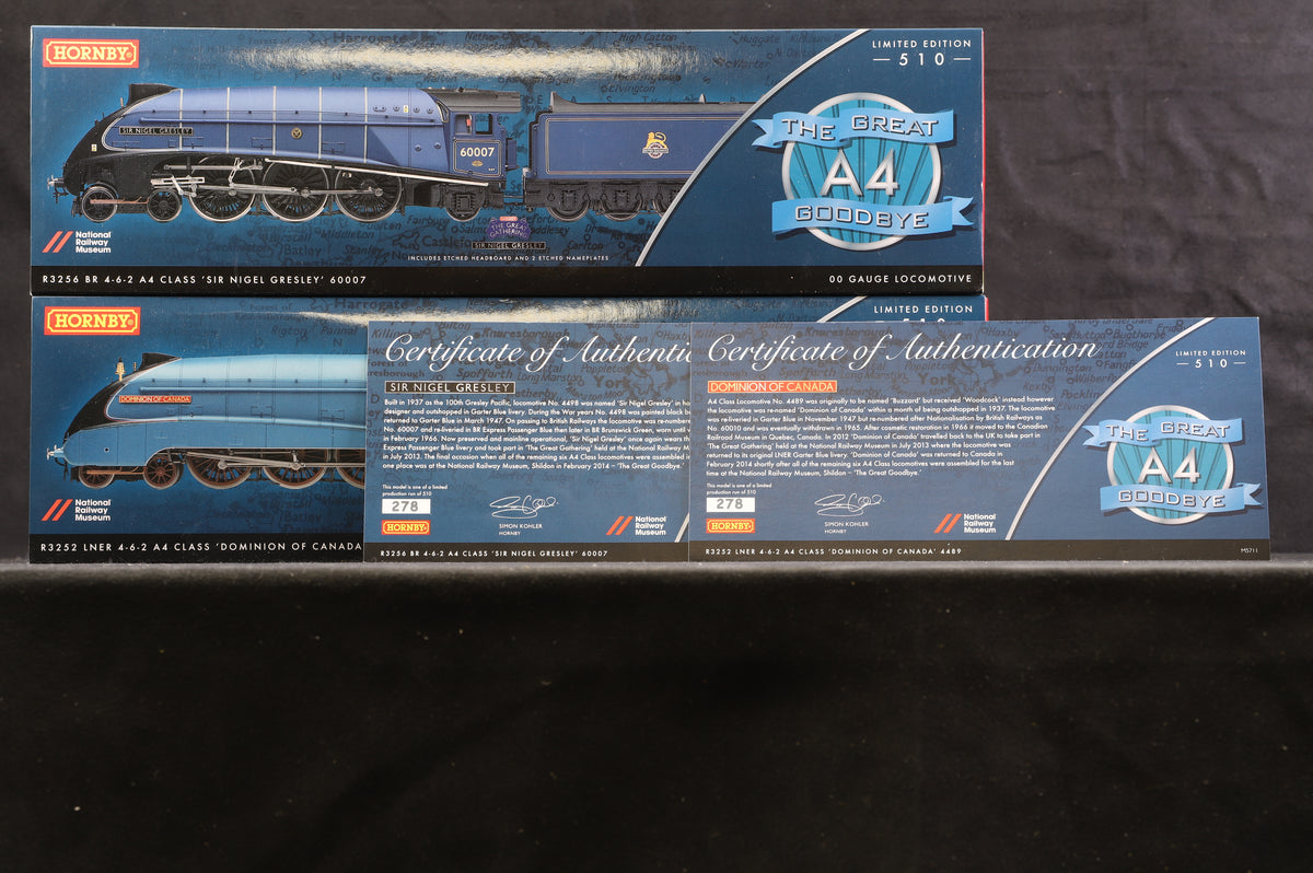 Hornby OO &#39;The Great Goodbye&#39; 6 X A4 Class Steam Locomotives Ltd Ed 278/ 510