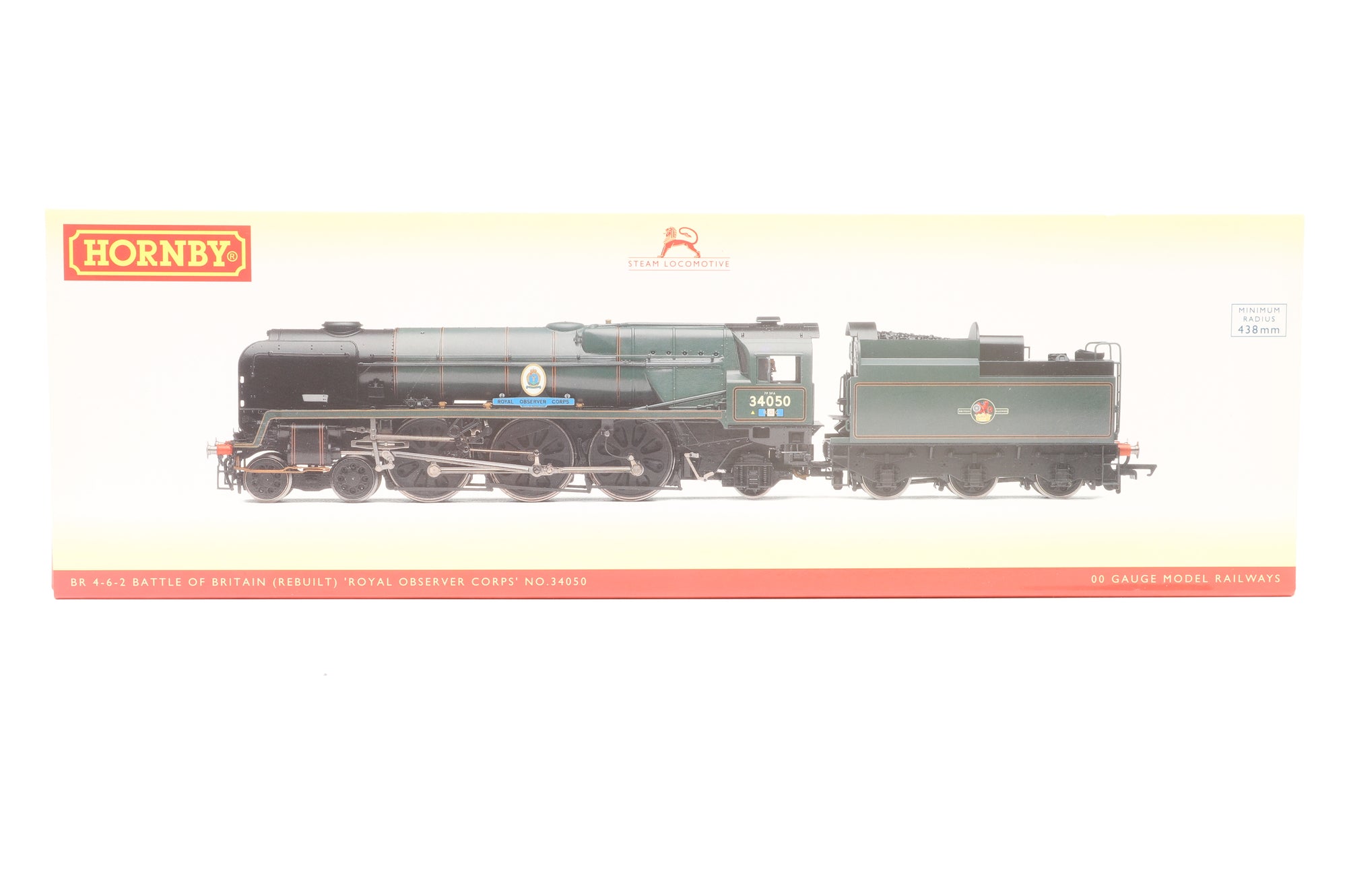 Hornby OO R3618 Rebuilt Battle of Britain Class 'Royal Observer' 34050 BR Green E/C