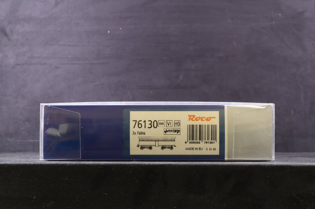 Roco HO 76130 Pack Of 3 Self-Unloading Hopper Wagons Weathered