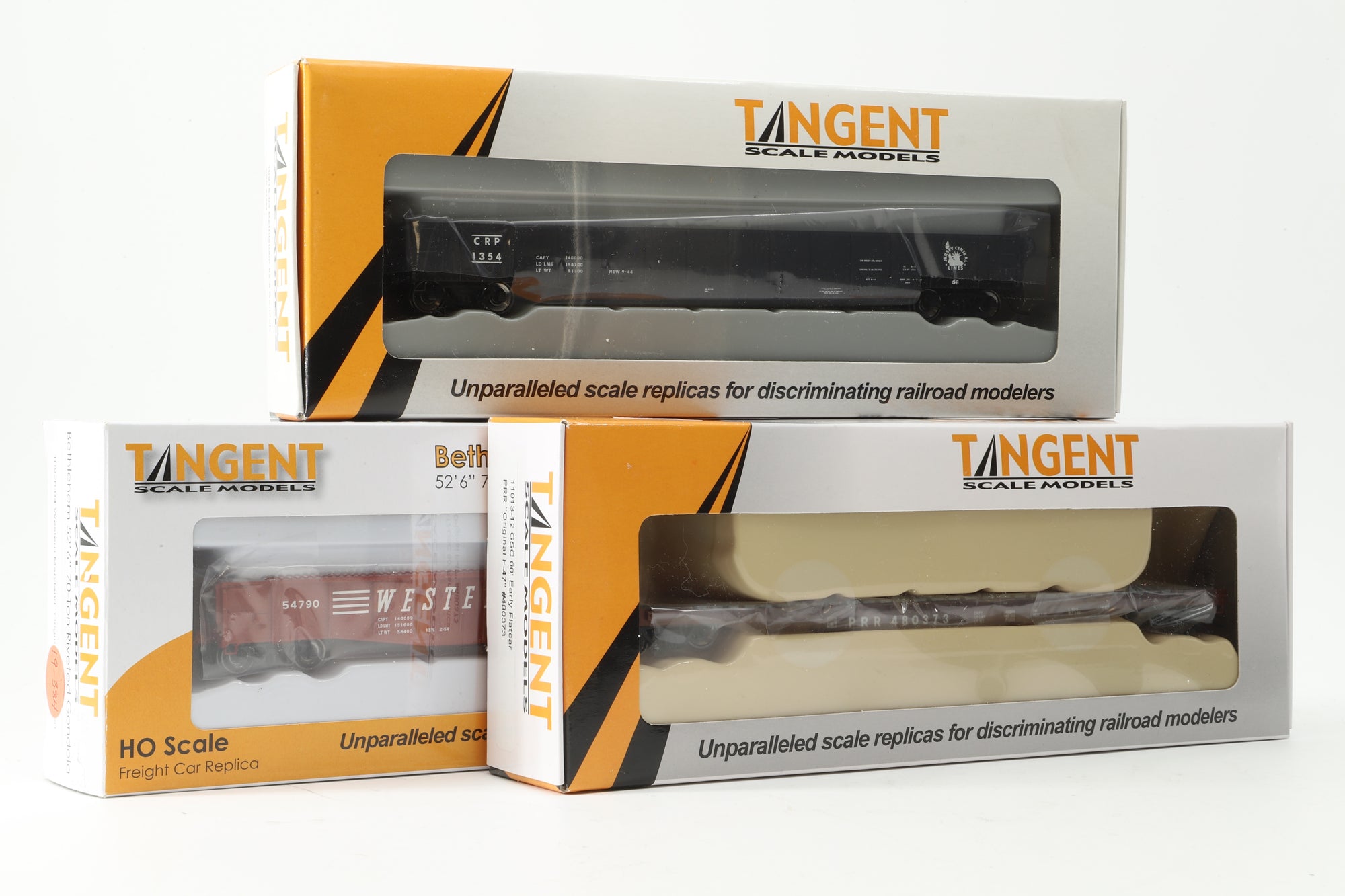 Tangent Scale Models HO Rake Of 3 Assorted Flat Cars Inc. 10915-06, 11013-12 & 10926-04
