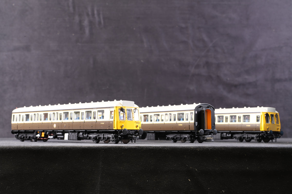 Bachmann OO 35-500Z Class 117 3 Car DMU GWR 150 Chocolate &amp; Cream Excl. KMRC, DCC Fitted