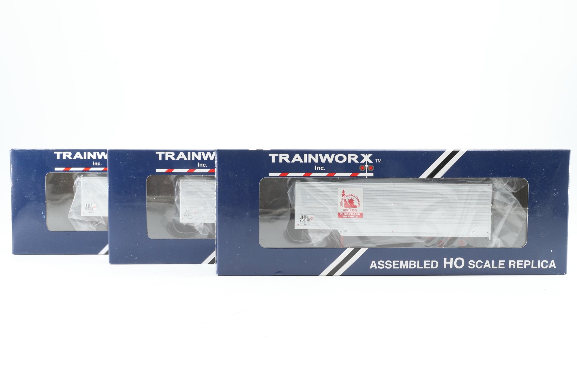 Trainworx HO Rake Of 3 40' Drop Frame Central New Jersey Vans Inc. 80367-01, 80367-02 & 80367-03