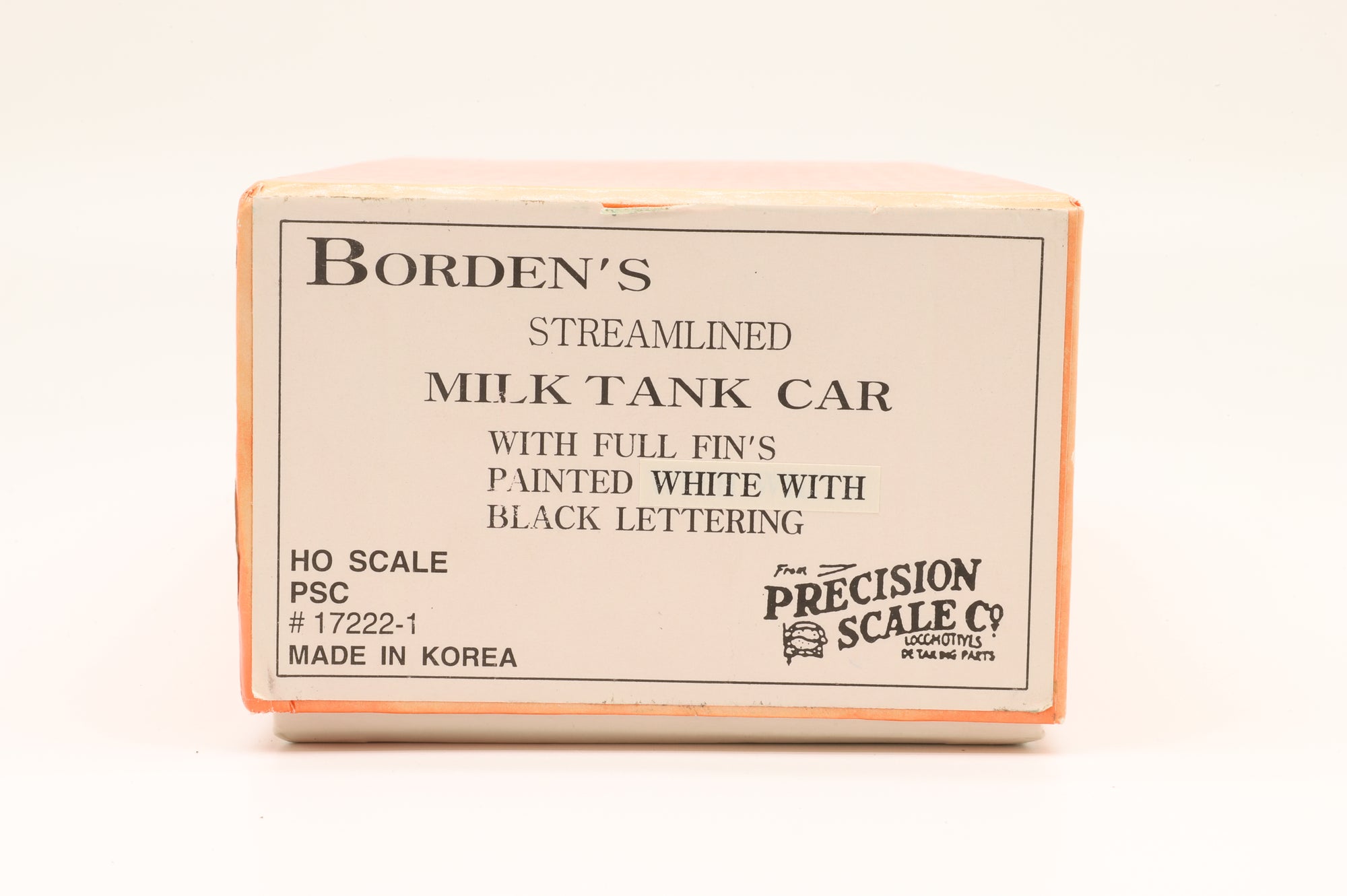 Precision Scale Co./Ironhorse Models HO PSC #17222-1 Borden's Streamlined Milk Tank Car, Factory Painted Brass