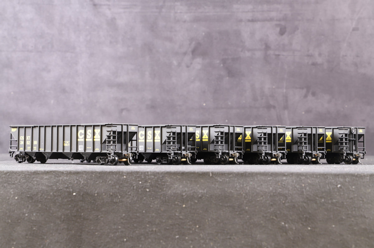 Walthers HO 932-4936 1OO Ton Quad Hopper 6 Pack CSXT Wagons