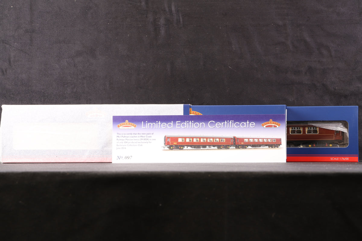 Bachmann OO 39-002K Twin Pack Mk1 Pullman Coaches, West Coast Railways, Bachmann Collectors&#39; Club Excl.