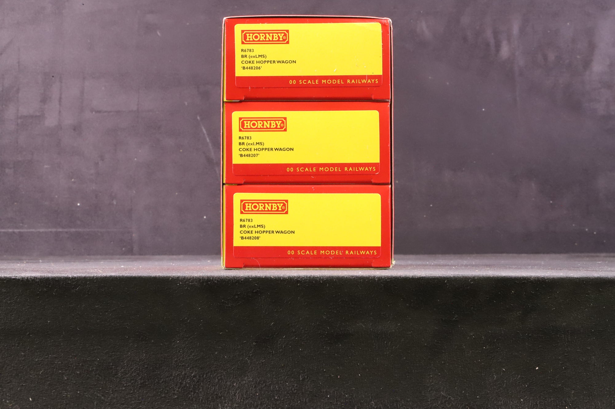 Hornby OO R6783 Pack of 3 Ex-LMS Coke Hoppers in BR Grey