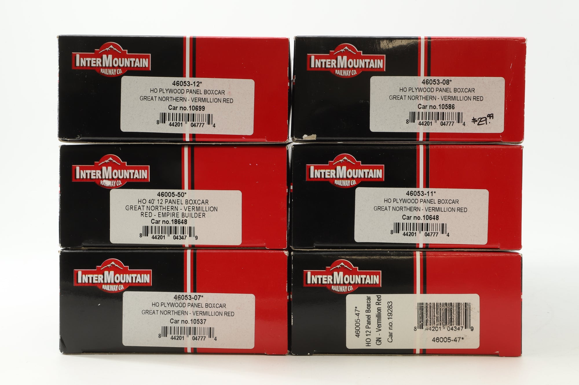 Intermountain HO Rake Of 6 Great Northern Assorted Box Cars Inc. 46053-12, 46005-47, 46053-11, 46005-50, 46053-07 & 46053-08