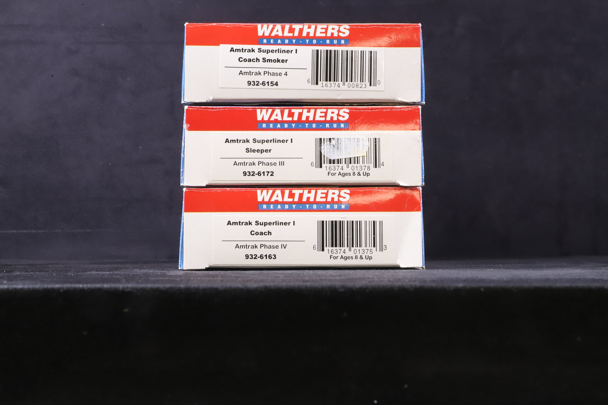 Walthers HO Rake of 3 Amtrak Superliner Coaches, Inc. 932-6154, 63 & 72
