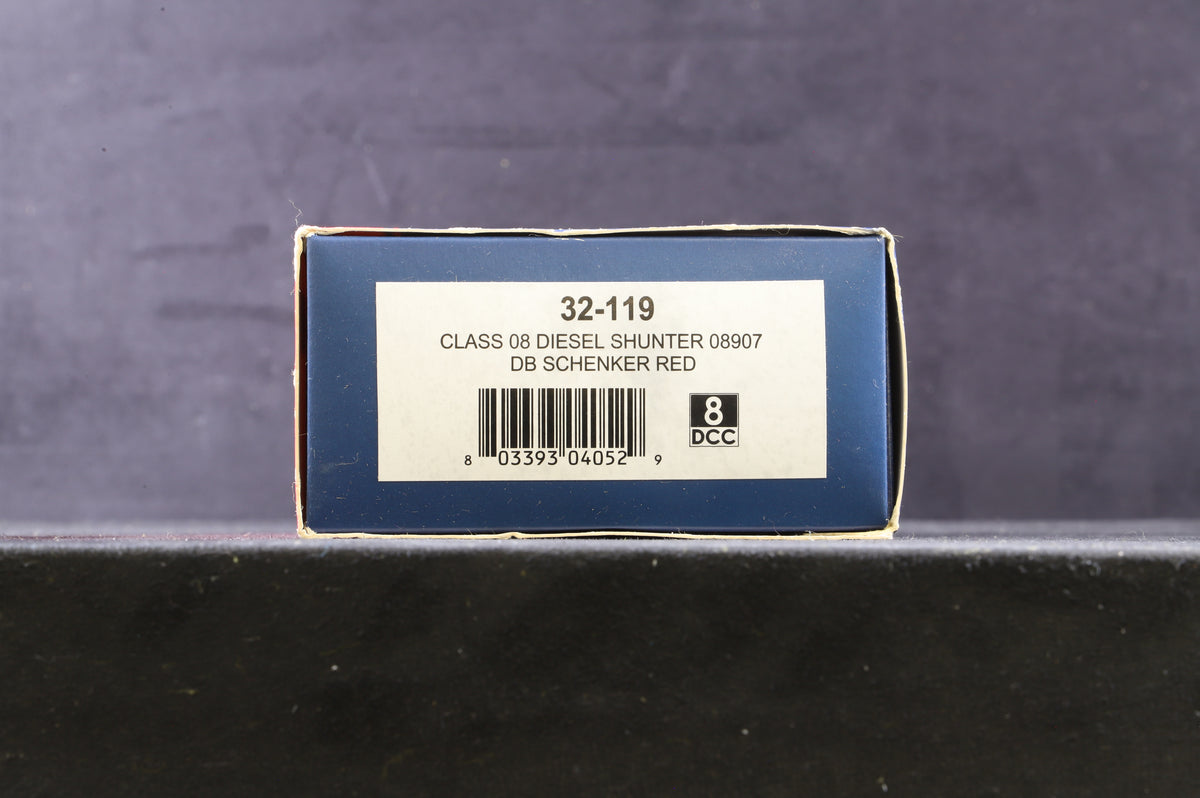 Bachmann OO 32-119 Class 08 &#39;08907&#39; Diesel Shunter DB Schenker Red