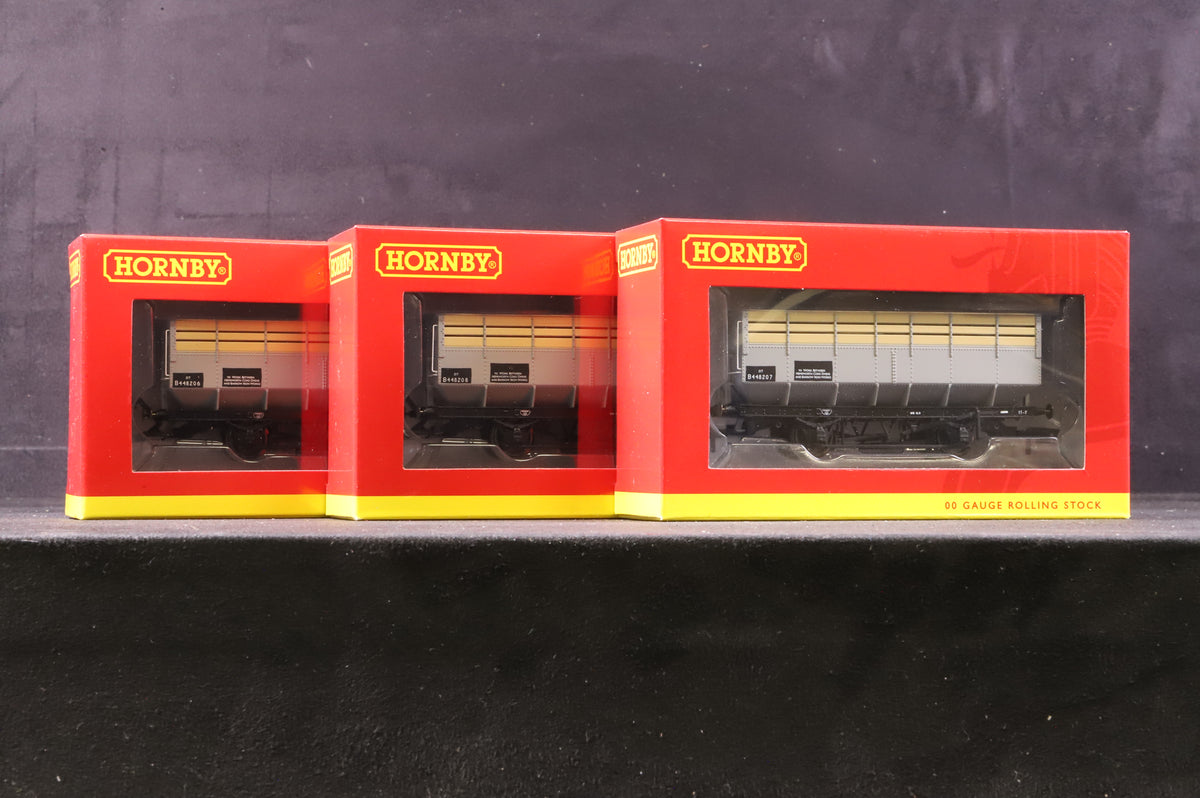 Hornby OO R6783 Pack of 3 Ex-LMS Coke Hoppers in BR Grey