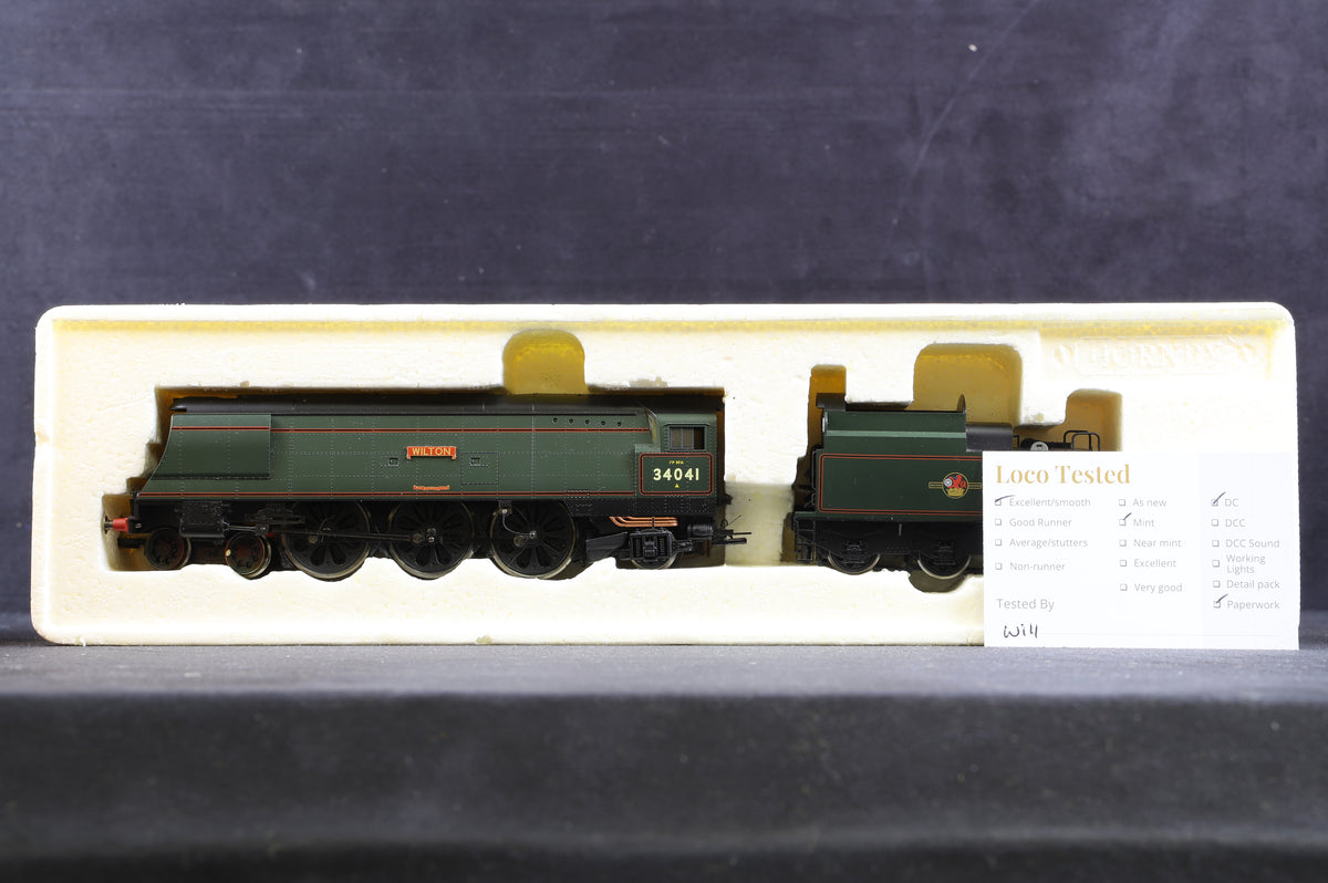 Hornby OO R2218 Streamlined West Country Class 4-6-2 &#39;34041&#39; &#39;Wilton&#39; BR Green