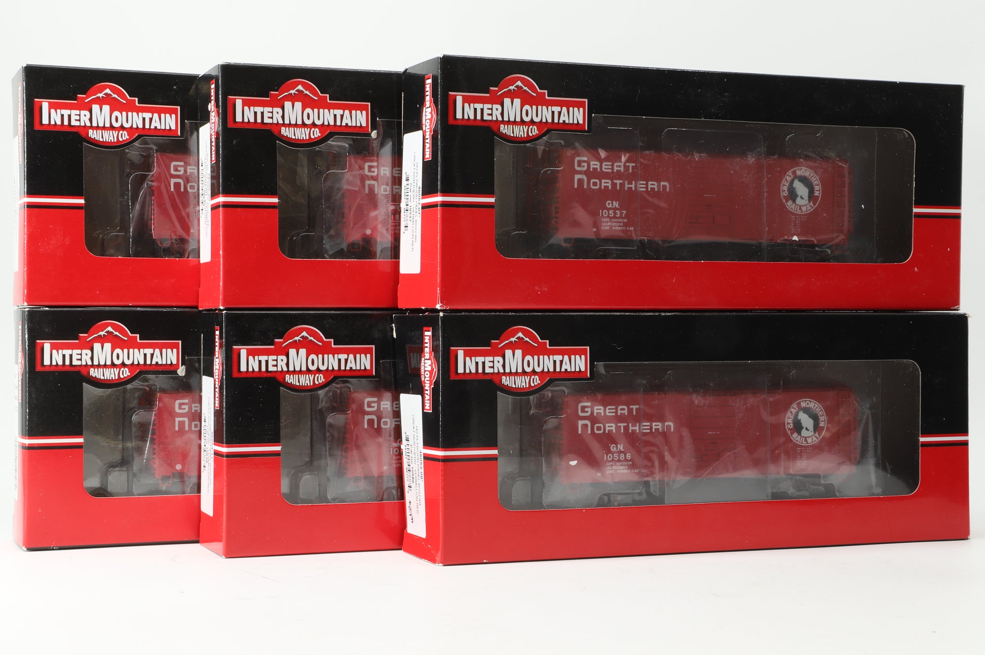 Intermountain HO Rake Of 6 Great Northern Assorted Box Cars Inc. 46053-12, 46005-47, 46053-11, 46005-50, 46053-07 & 46053-08