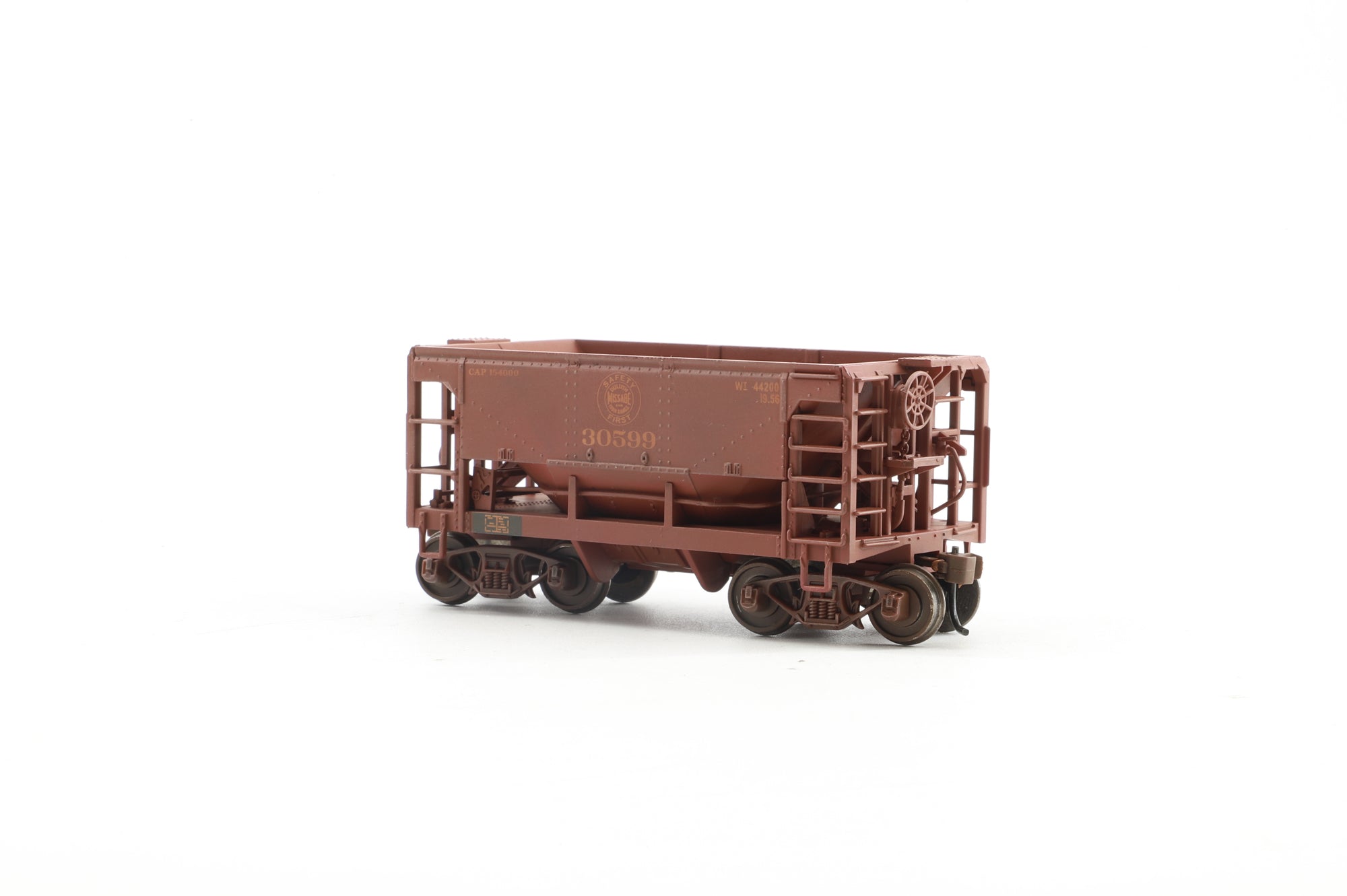 Model Power Metal Trains Rake of 6 U-29 Metal Ore Cars in DMIR Brown - Pro-Customised/Weathered