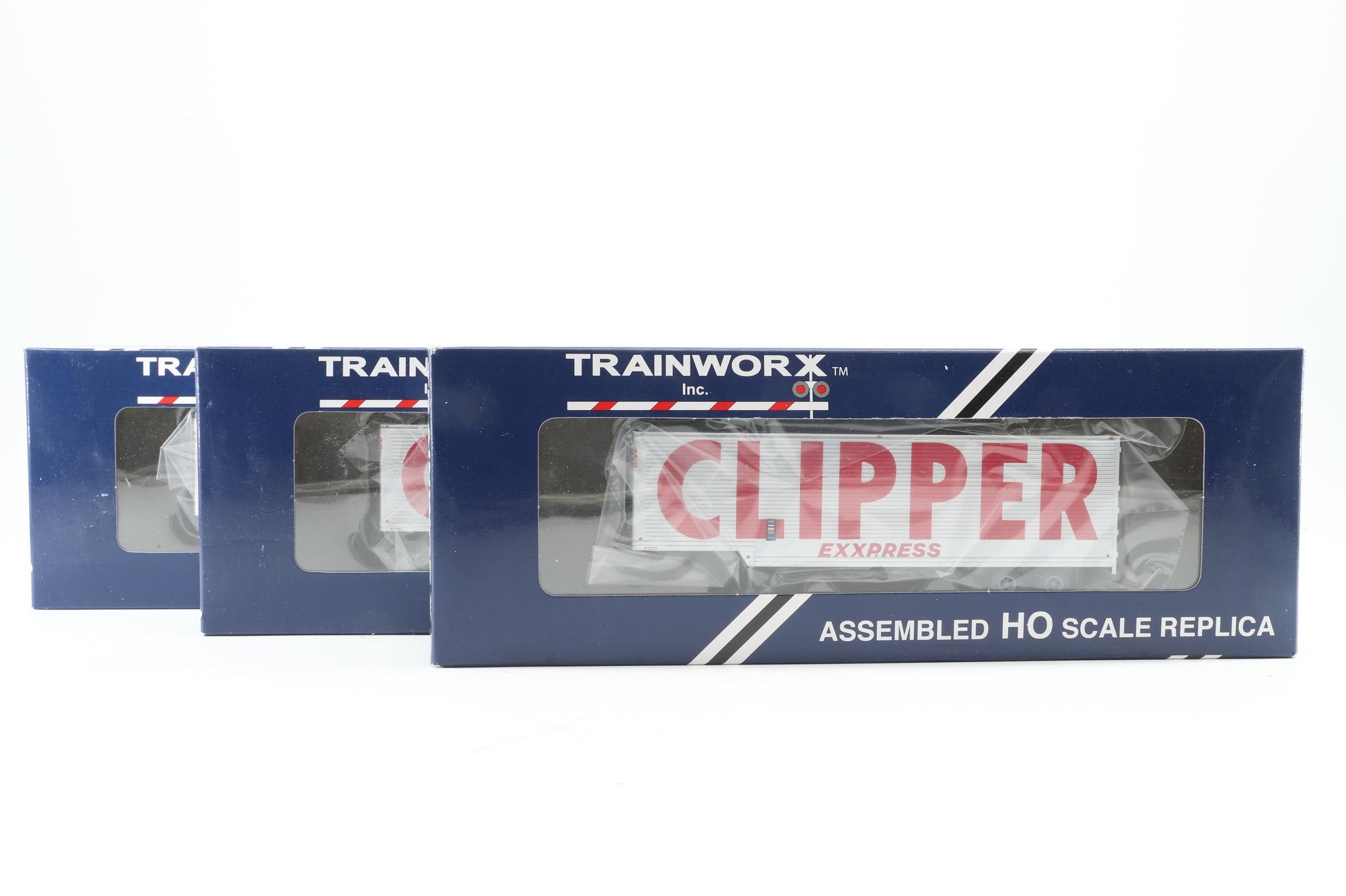 Trainworx HO Rake Of 3 40' Drop Frame Clipper Express Vans Inc. 80383-01 & 80383-03x2