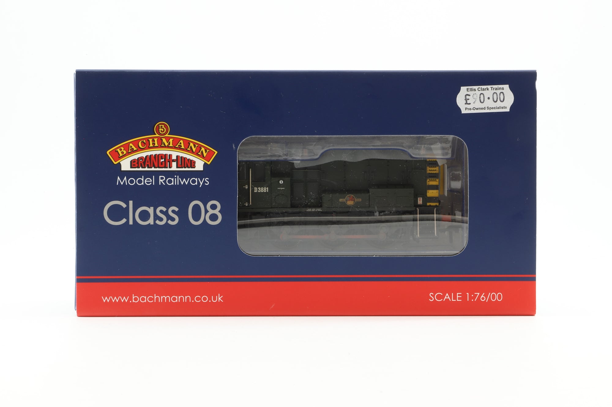 Bachmann OO 32-116B Class 08 D3881 in BR Green w/ Wasp Stripes - Weathered