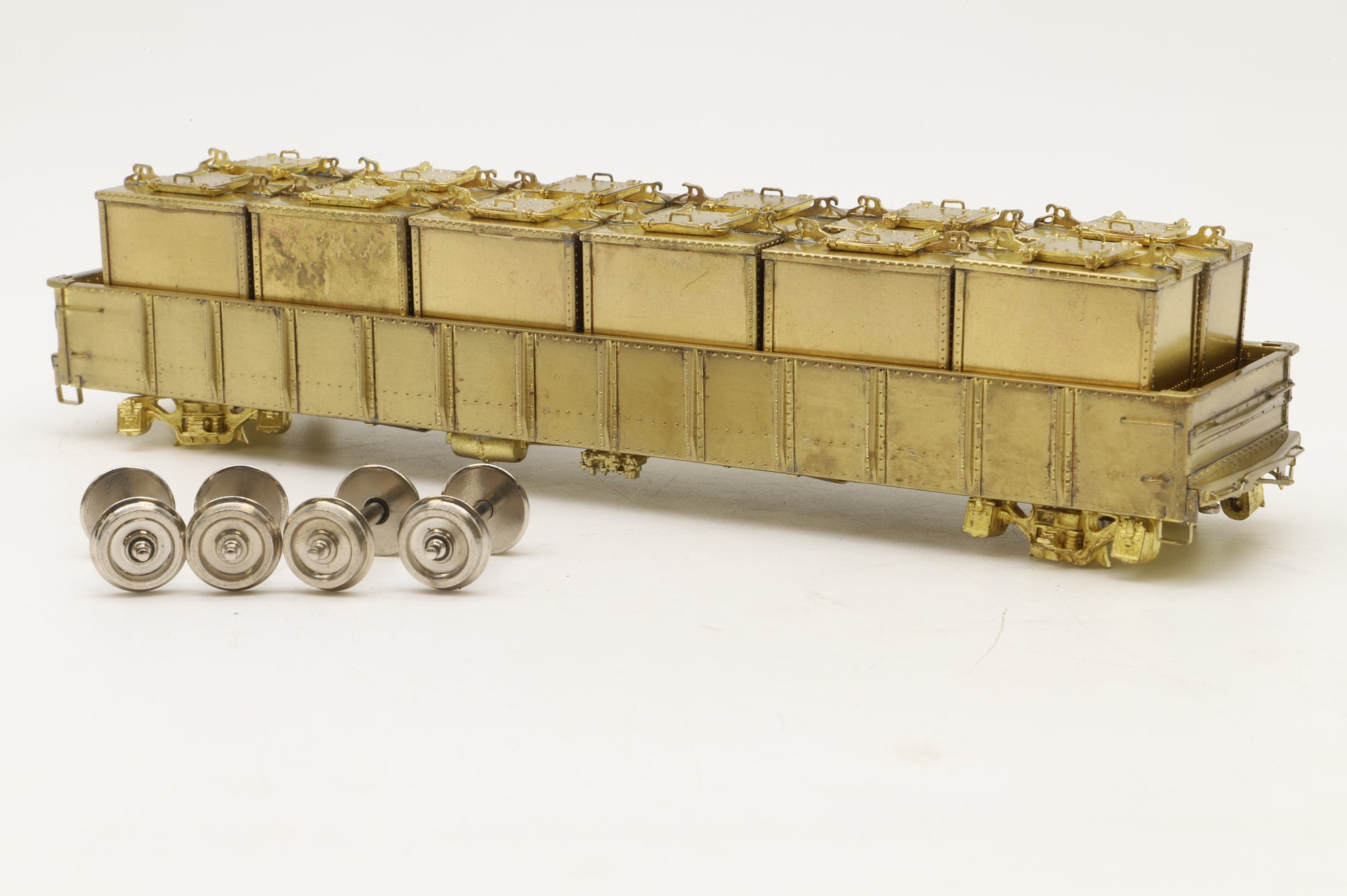 Rail Works Ltd/Woosung Brass Models HO Brass R-137 PRR G-22 Container Car, Plain Brass