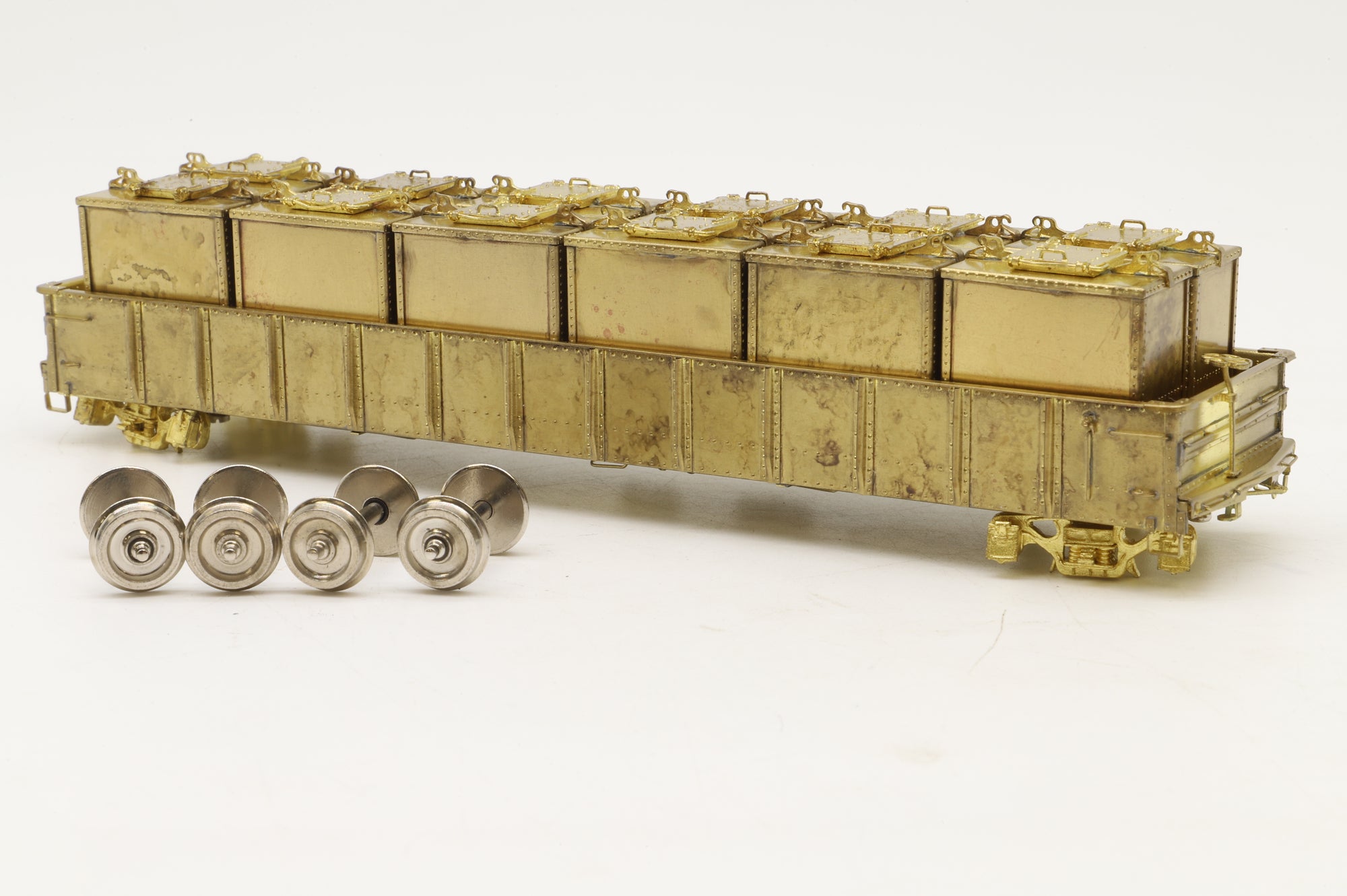 Rail Works Ltd/Woosung Brass Models HO Brass R-137 PRR G-22 Container Car, Plain Brass