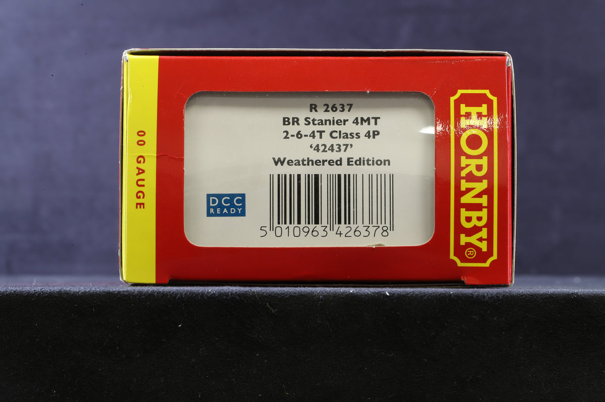 Hornby OO R2637 BR Stanier 4MT 2-6-4T Class 4P &#39;42437&#39;, Weathered Edition