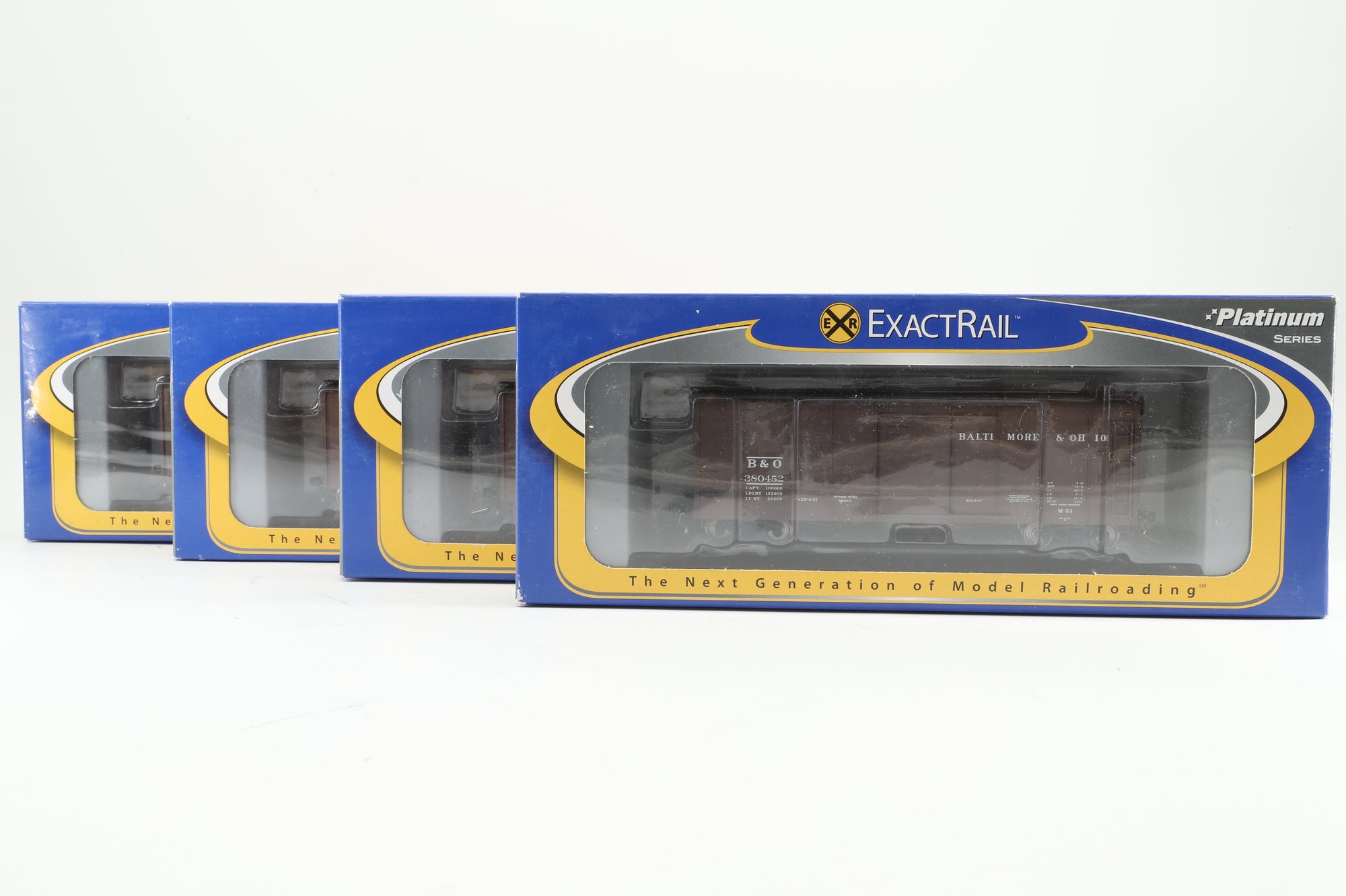 Exact Rail HO Rake Of 4 B&O M-53 Wagontop Box Cars Inc. EPS-90053-2, 90053-12, 90053-4 & 90053-10