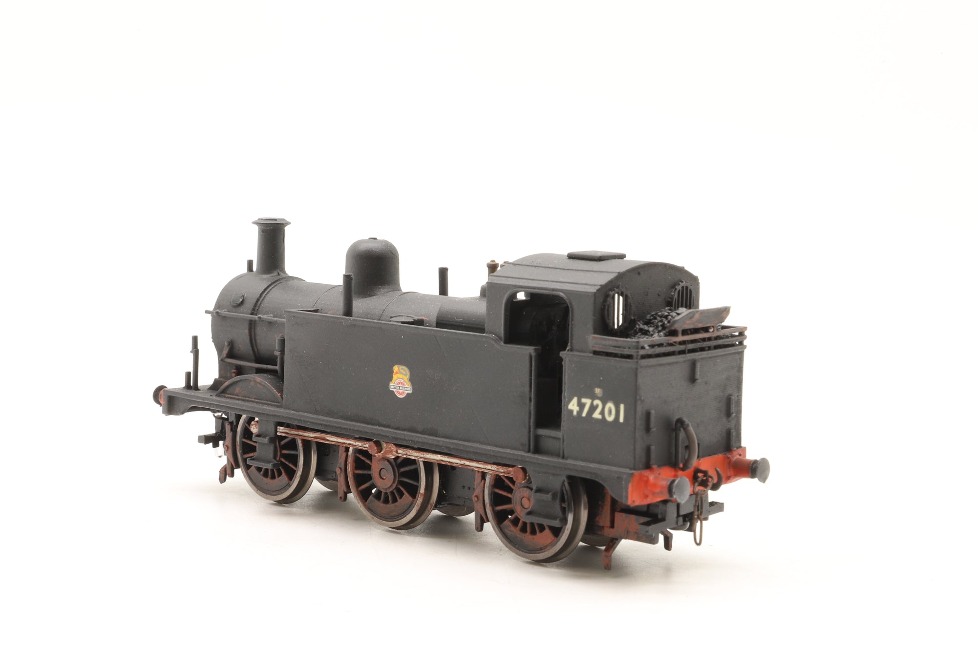 Modified Hornby OO Class BR Johnson 0-6-0 Tank '47201' BR Black Weathered