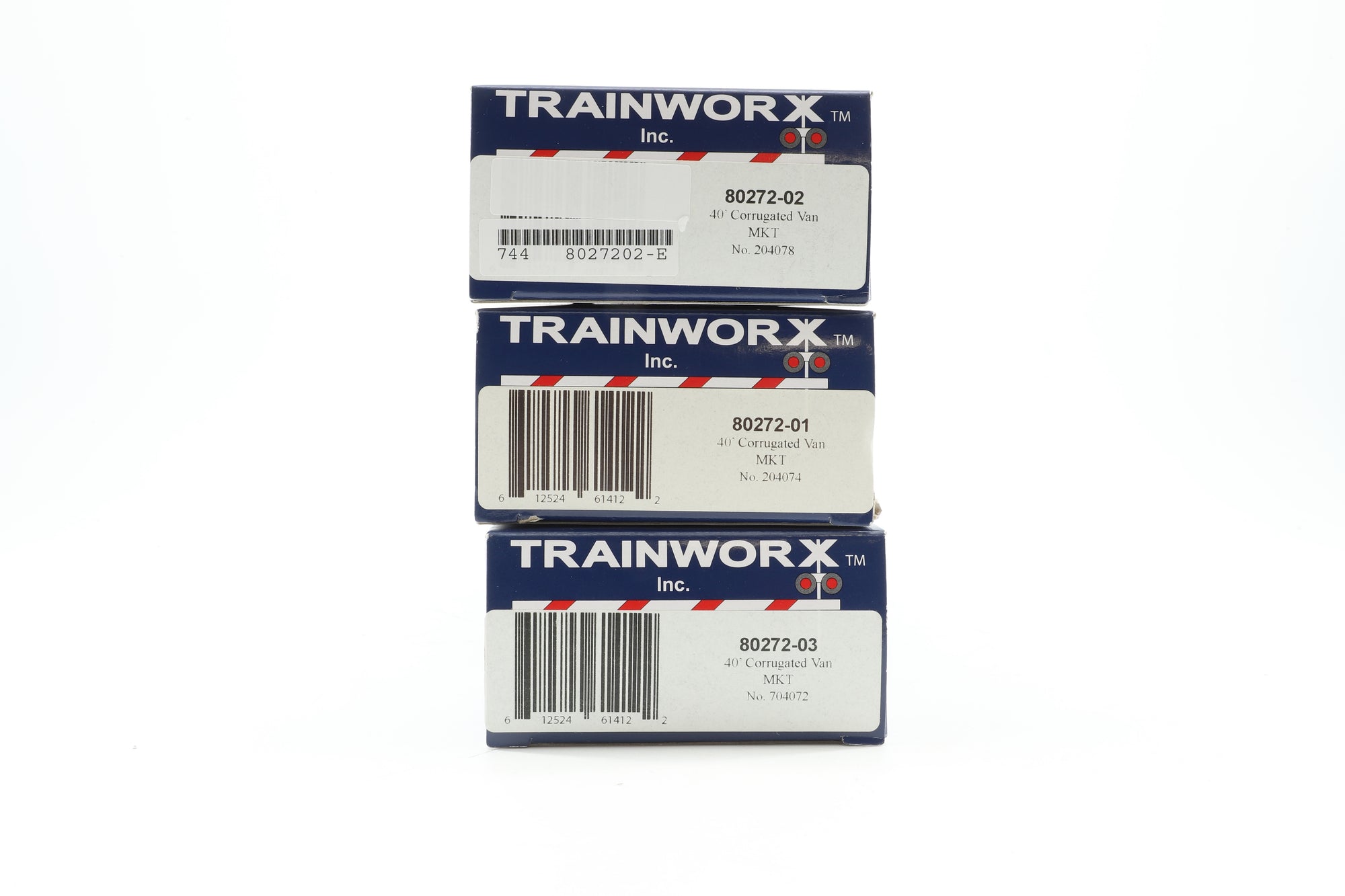 Trainworx HO Rake Of 3 40' Corrugated MKT Vans Inc. 80272-01, 80272-02 & 80272-03