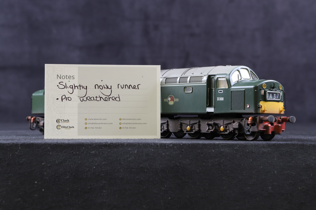 Bachmann OO 32-475 Class 40 &#39;D368&#39; Diesel BR Green Indicator Boxes, Pro Weathered