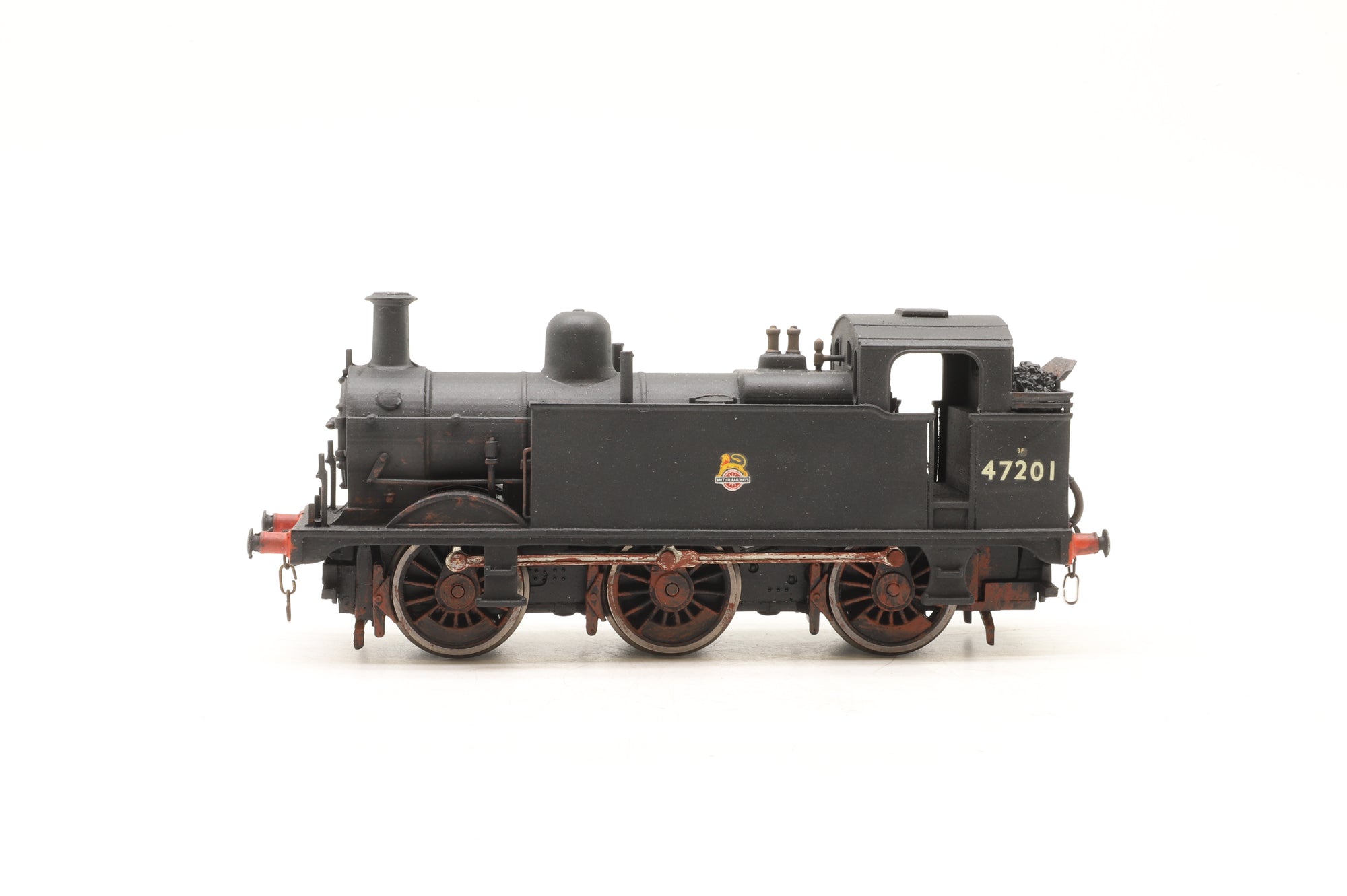 Modified Hornby OO Class BR Johnson 0-6-0 Tank '47201' BR Black Weathered