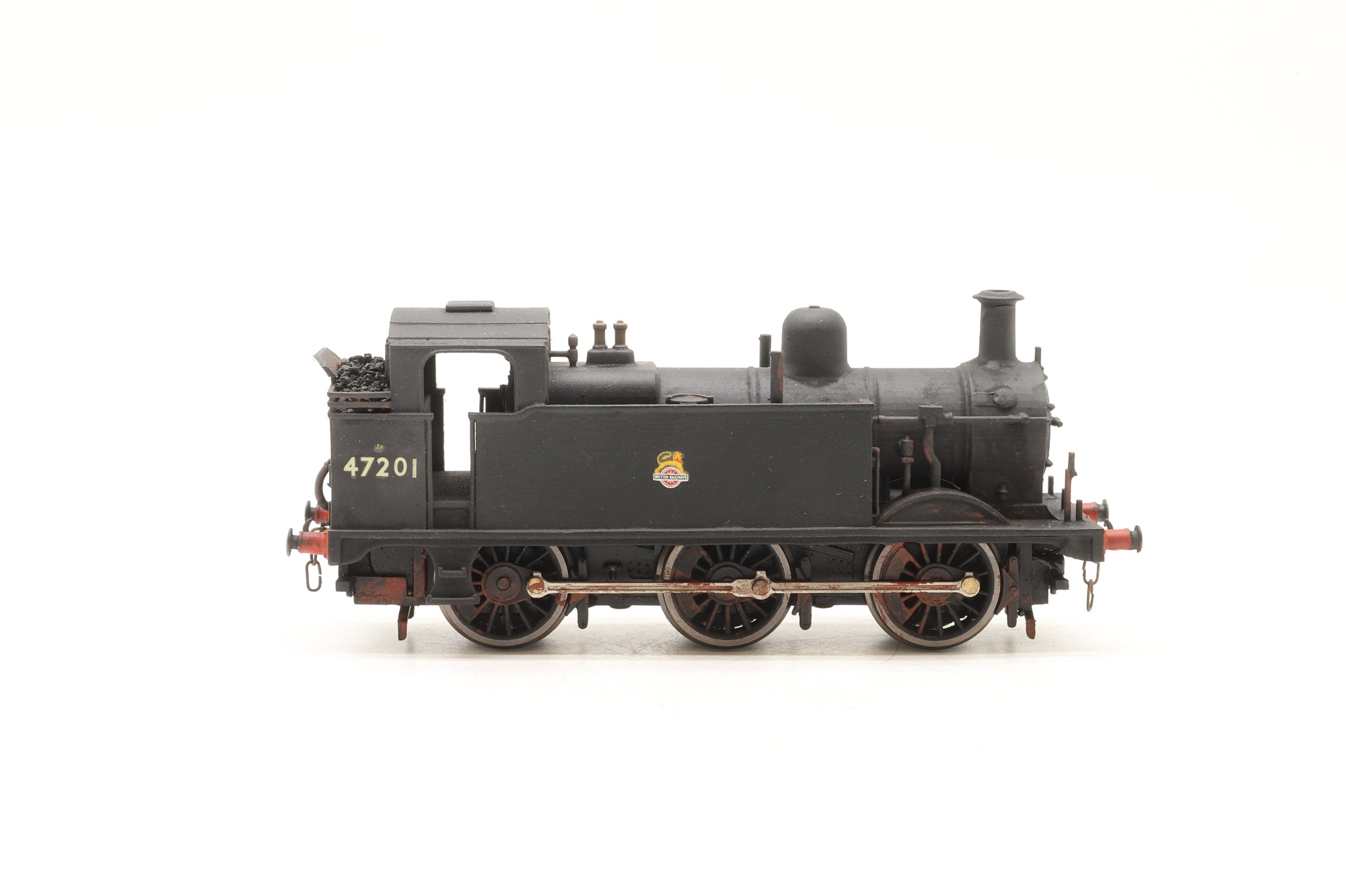 Modified Hornby OO Class BR Johnson 0-6-0 Tank '47201' BR Black Weathered