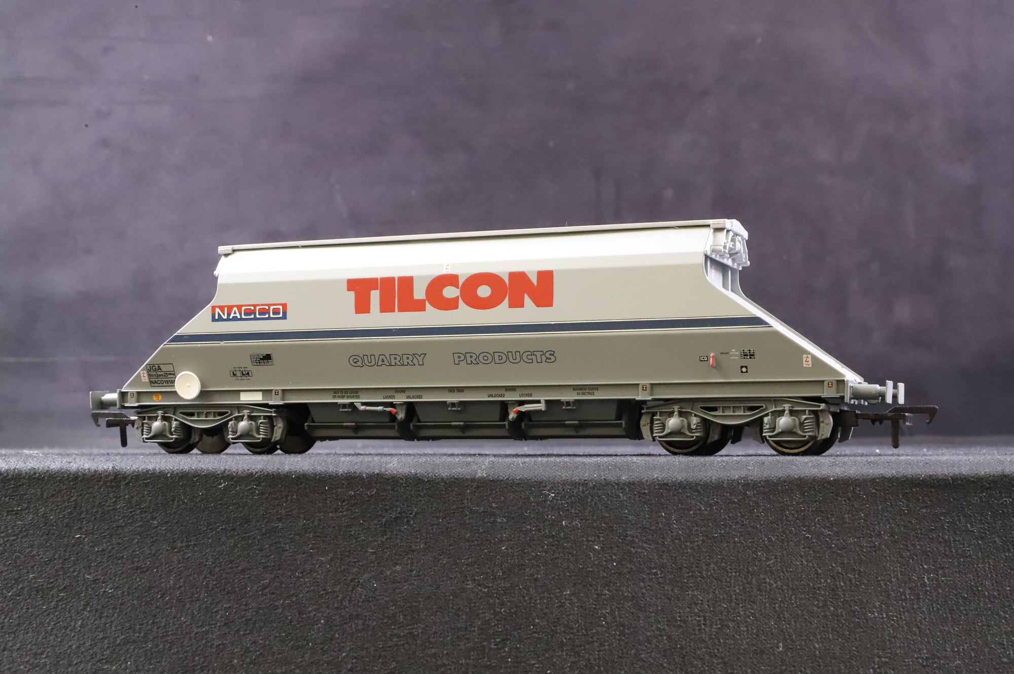 Bachmann OO 37-325/25A Rake of 3 90T JGA Bogie Hopper Wagons in Nacco/Tilcon livery - Mixed Weathered/Pristine
