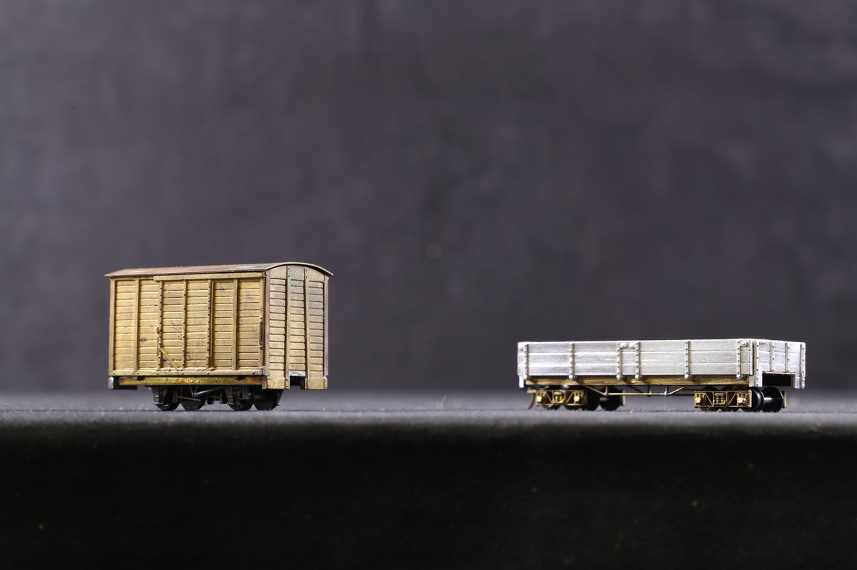 Sango HOn2 1/2 Kit Built S.R&amp;R.L Rake Of 7 Brass/ Metal Wagons TLC Needed