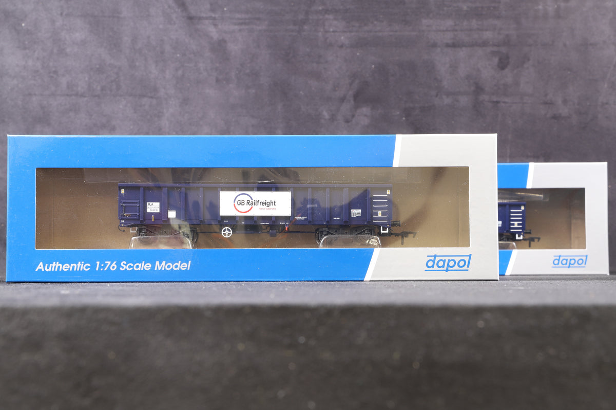 Dapol OO 4F-025-016 Pack Of 2 MJA GBRf Bogie Box Wagons &#39;502051 &amp; 502052&#39;