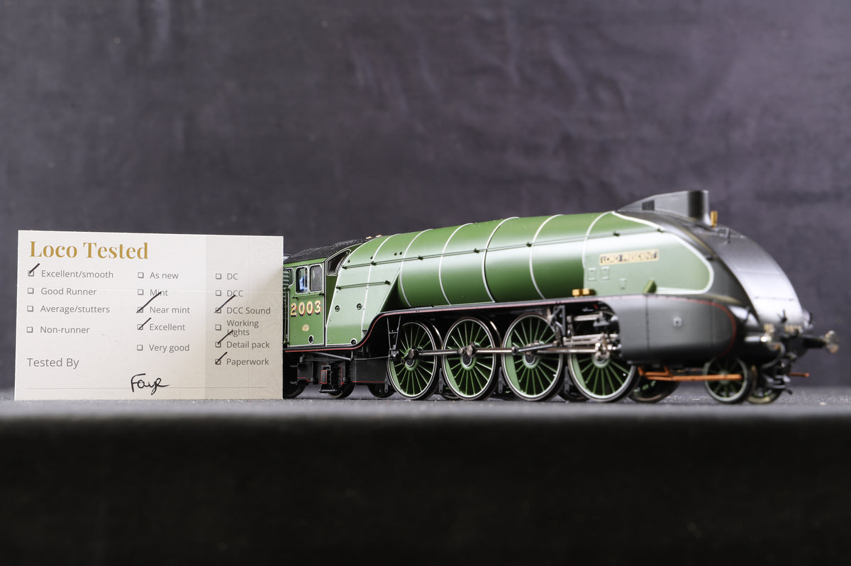 Hornby OO R3985 LNER Class P2 2-8-2 &#39;Lord President&#39; &#39;2003&#39; Apple Green, DCC Sound