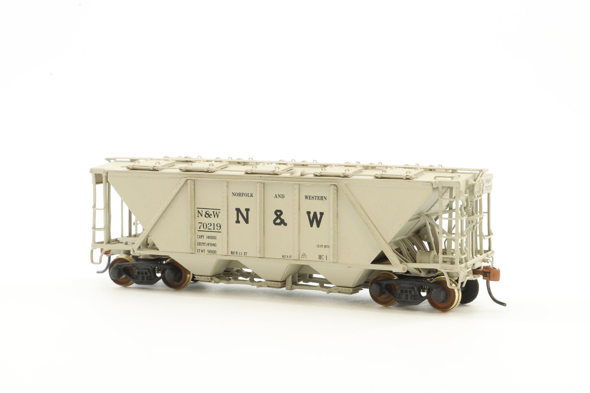 Precision Scale Co HO Brass 15892 Hopper Covered N&W 70 Ton Hopper '70219'