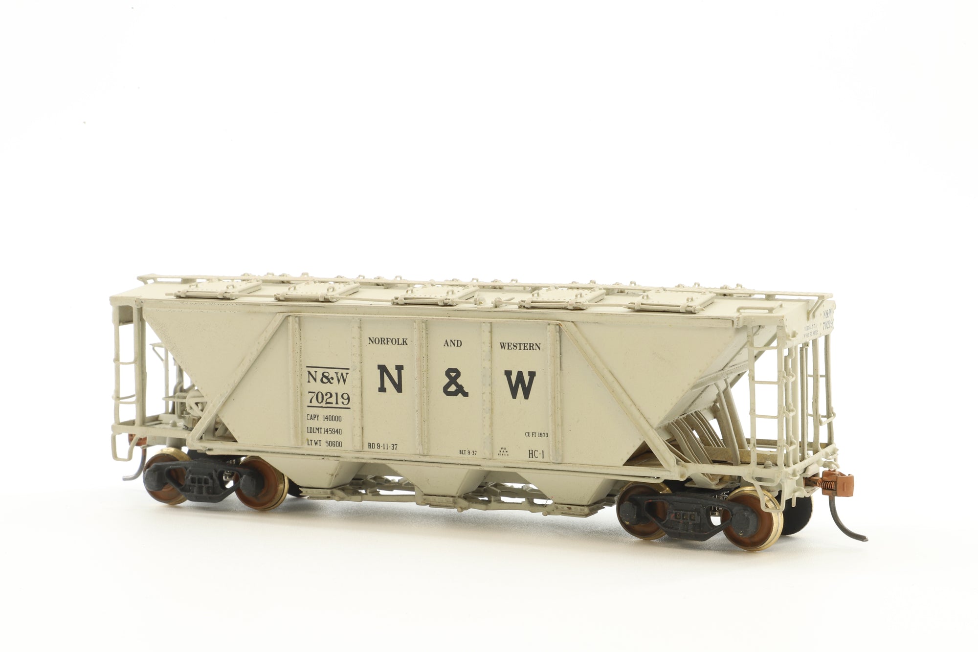 Precision Scale Co HO Brass 15892 Hopper Covered N&W 70 Ton Hopper '70219'