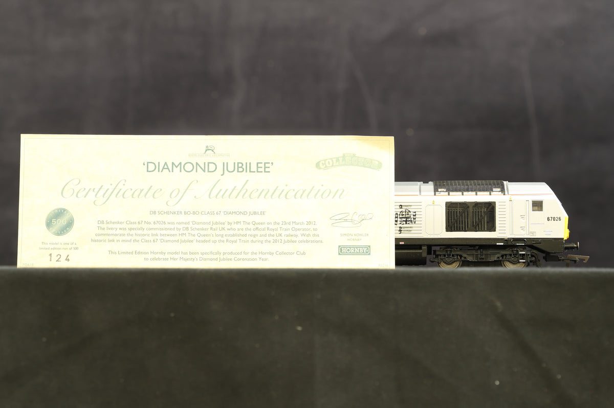 Hornby OO R3216 DB Schenker Bo-Bo Class 67 &#39;Diamond Jubilee&#39;, Ltd. Ed. 124/500