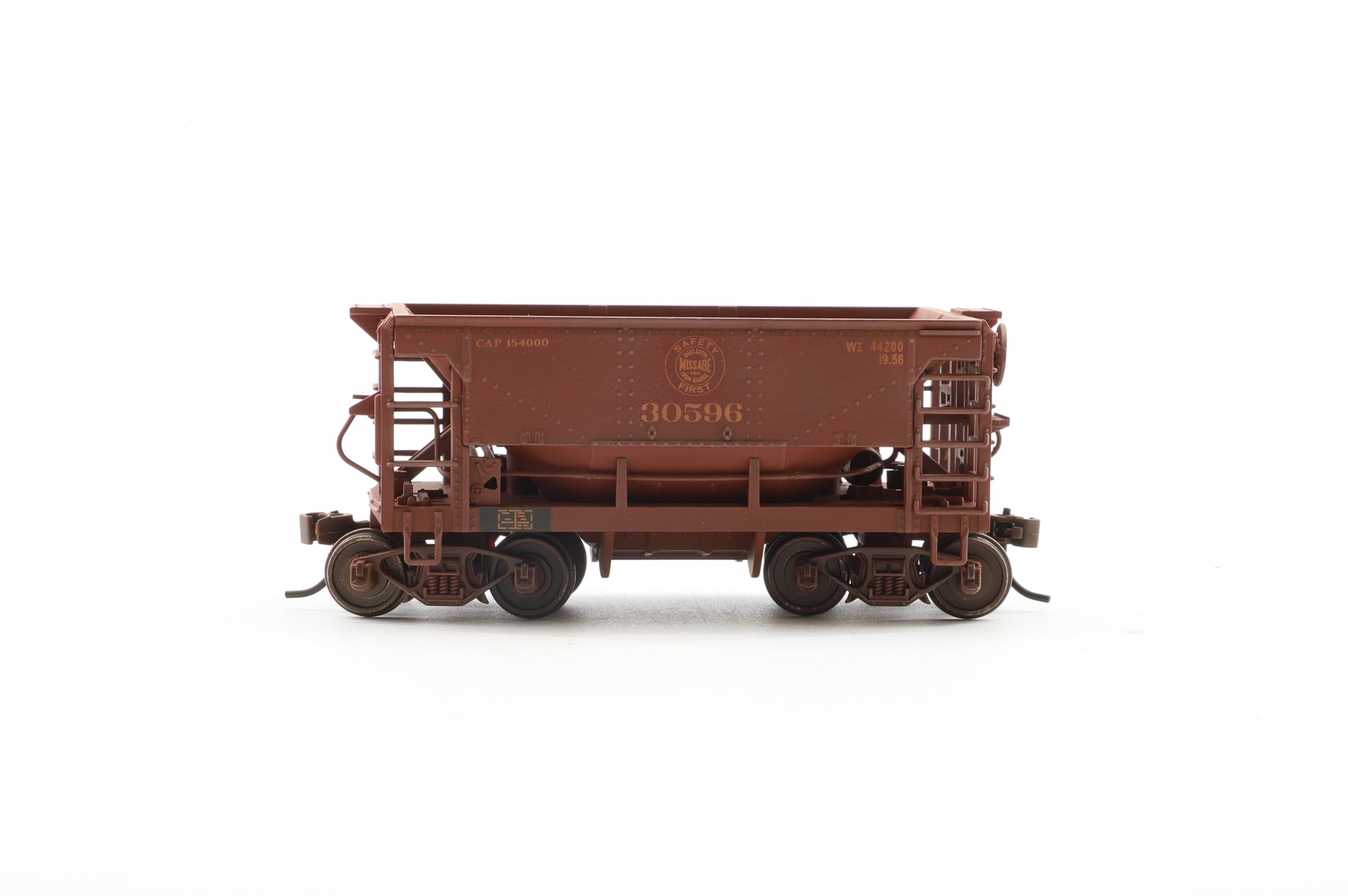 Model Power Metal Trains Rake of 6 U-29 Metal Ore Cars in DMIR Brown - Pro-Customised/Weathered