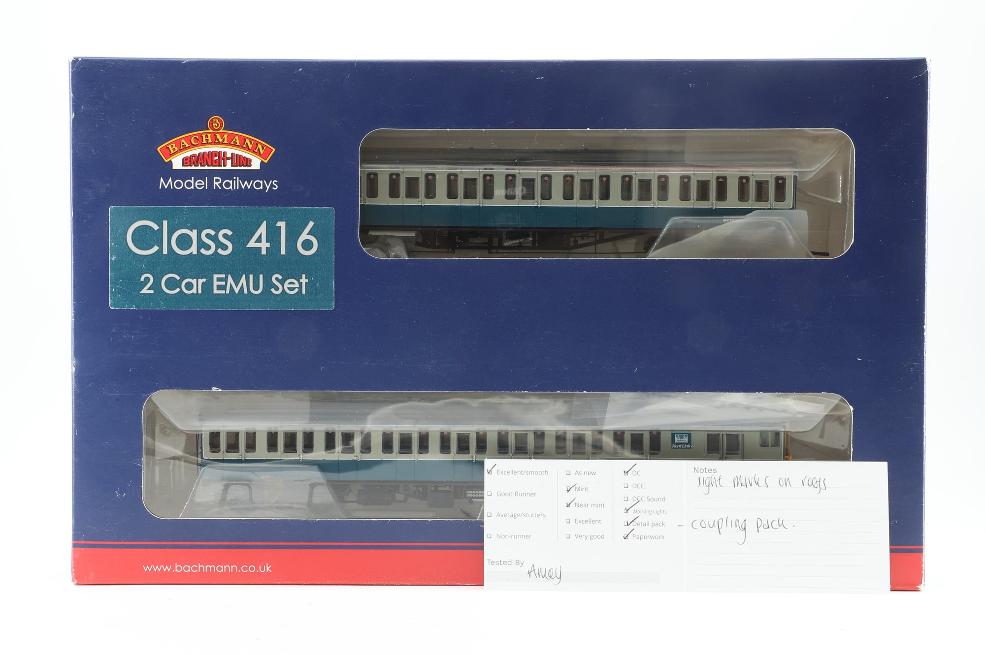 Bachmann OO 31-375 Class 416 2-Car EMU Set No.5764 in BR Blue/Grey w/ Kent Link Logo