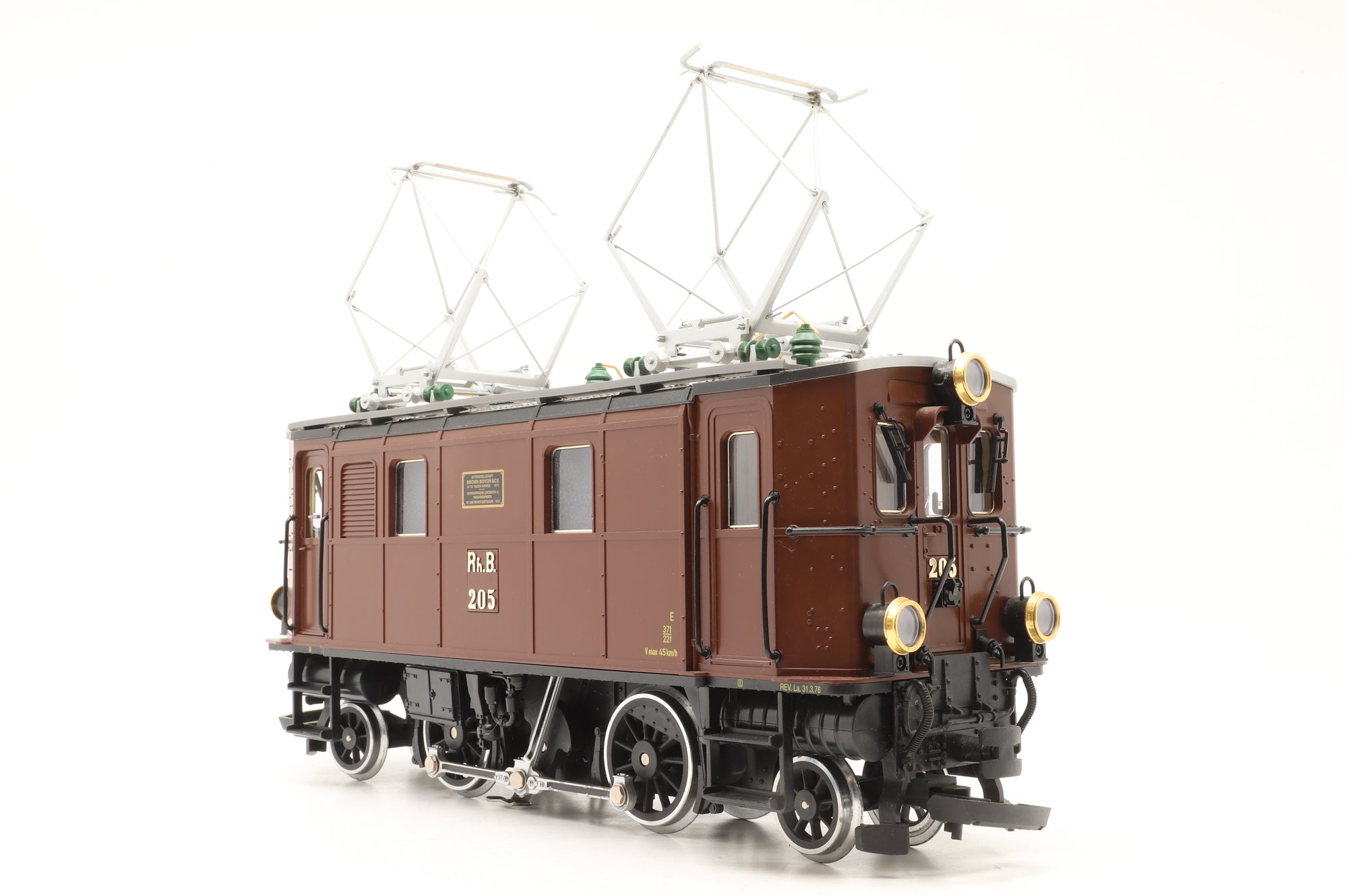 LGB G Scale 2045 RhB Brown Class Ge 2/4 Cab Locomotive '205', DC/DCC Sound