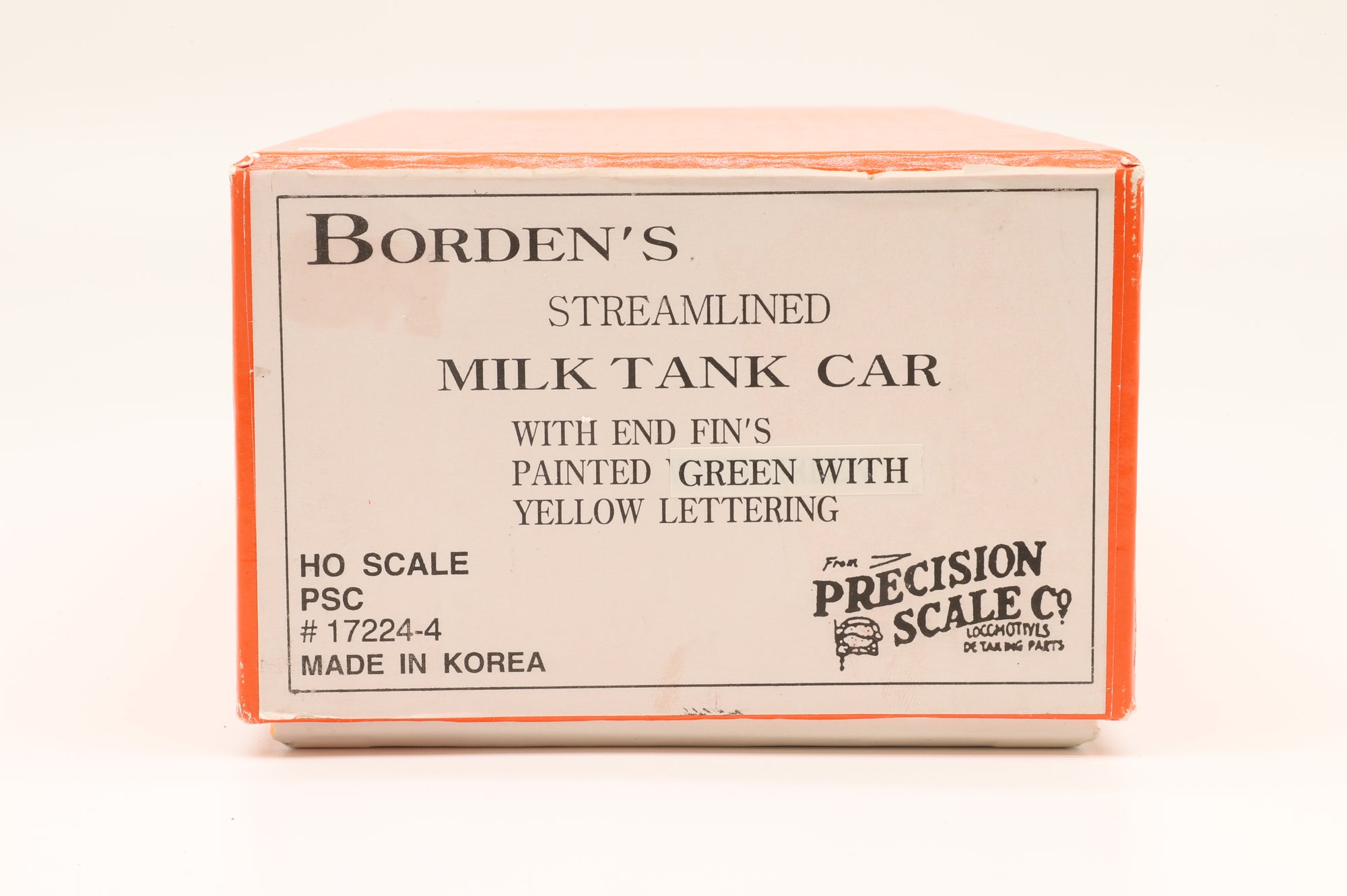 Precision Scale Co./Ironhorse Models HO PSC #17224-4 Borden's Streamlined Milk Tank Car, Factory Painted Brass