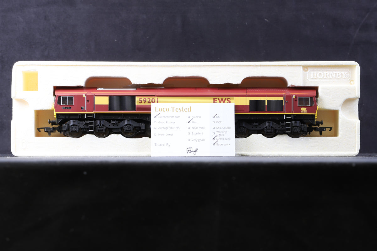 Hornby OO R2520 EWS Co-Co Diesel Electric Class 59 &#39;59201&#39; &#39;Vale of York&#39;