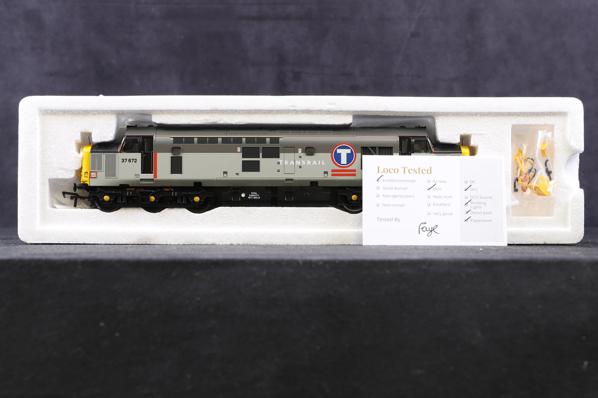 Bachmann OO 32-375DC Class 37/5 Diesel &#39;37672&#39; Transrail, DCC Fitted