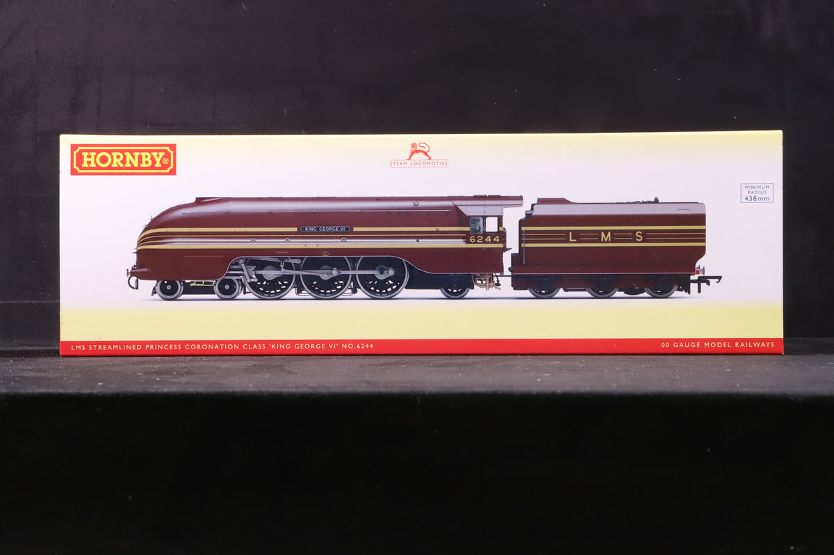 Hornby OO R3639 LMS Streamlined Princess Coronation Class &#39;King George VI&#39; &#39;6244&#39; LMS Crimson Lake