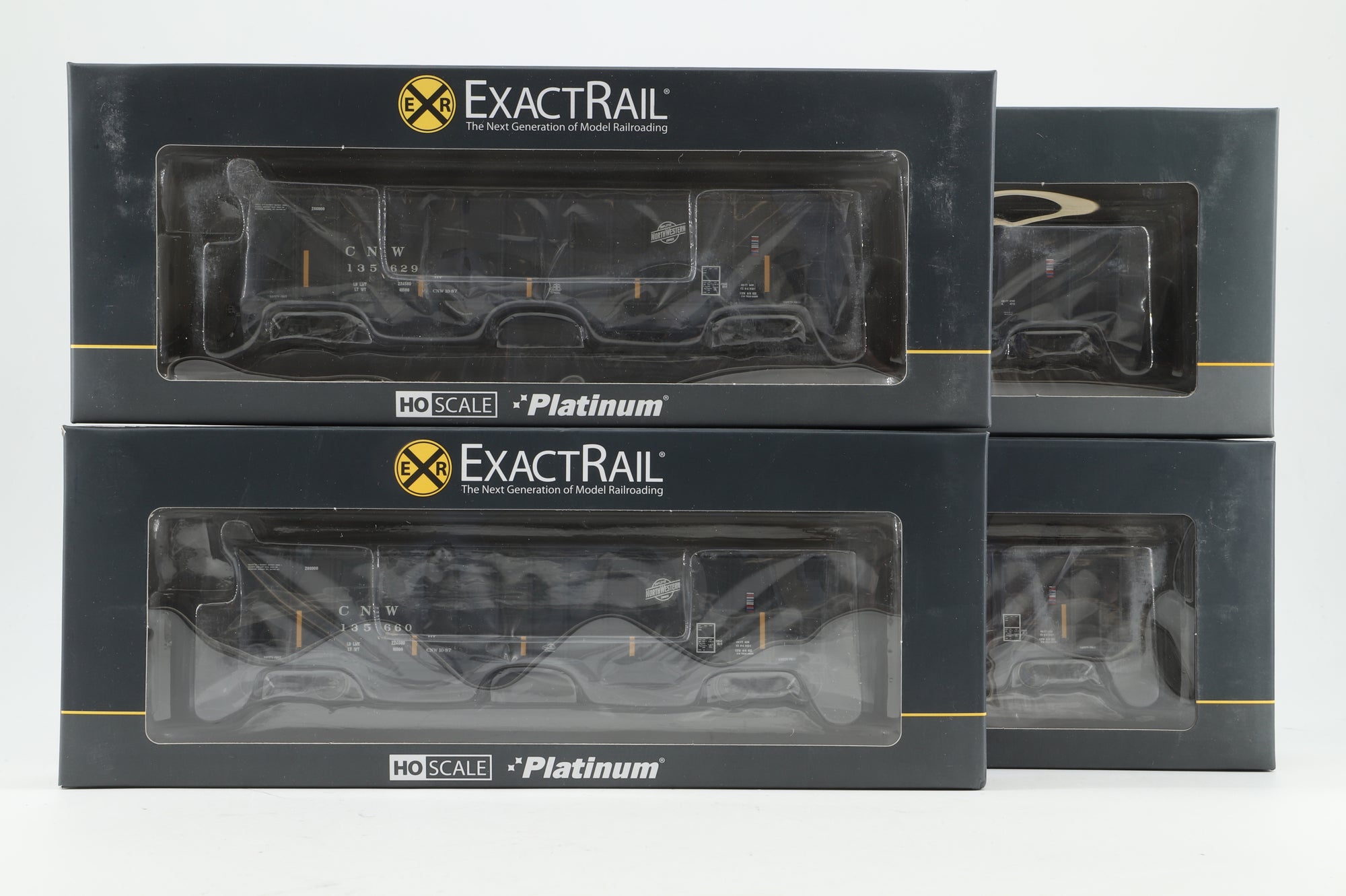 ExactRail HO Rake of 4 Bethlehem 4011 Hoppers in CNW Black