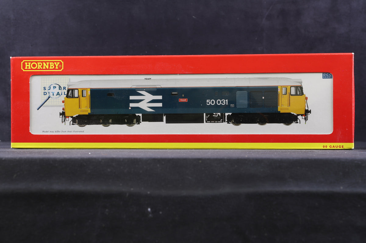 Hornby OO R2374 Class 50 &#39;50031&#39; &#39;Hood&#39; BR Blue Large Logo