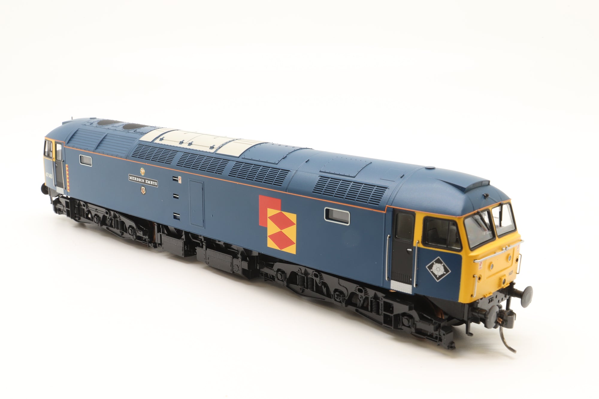 Heljan OO 4661 Class 47 47145 'Merddin Emrys' in BR Tinsley Blue w/ RF Distribution Logos - DCC Sound