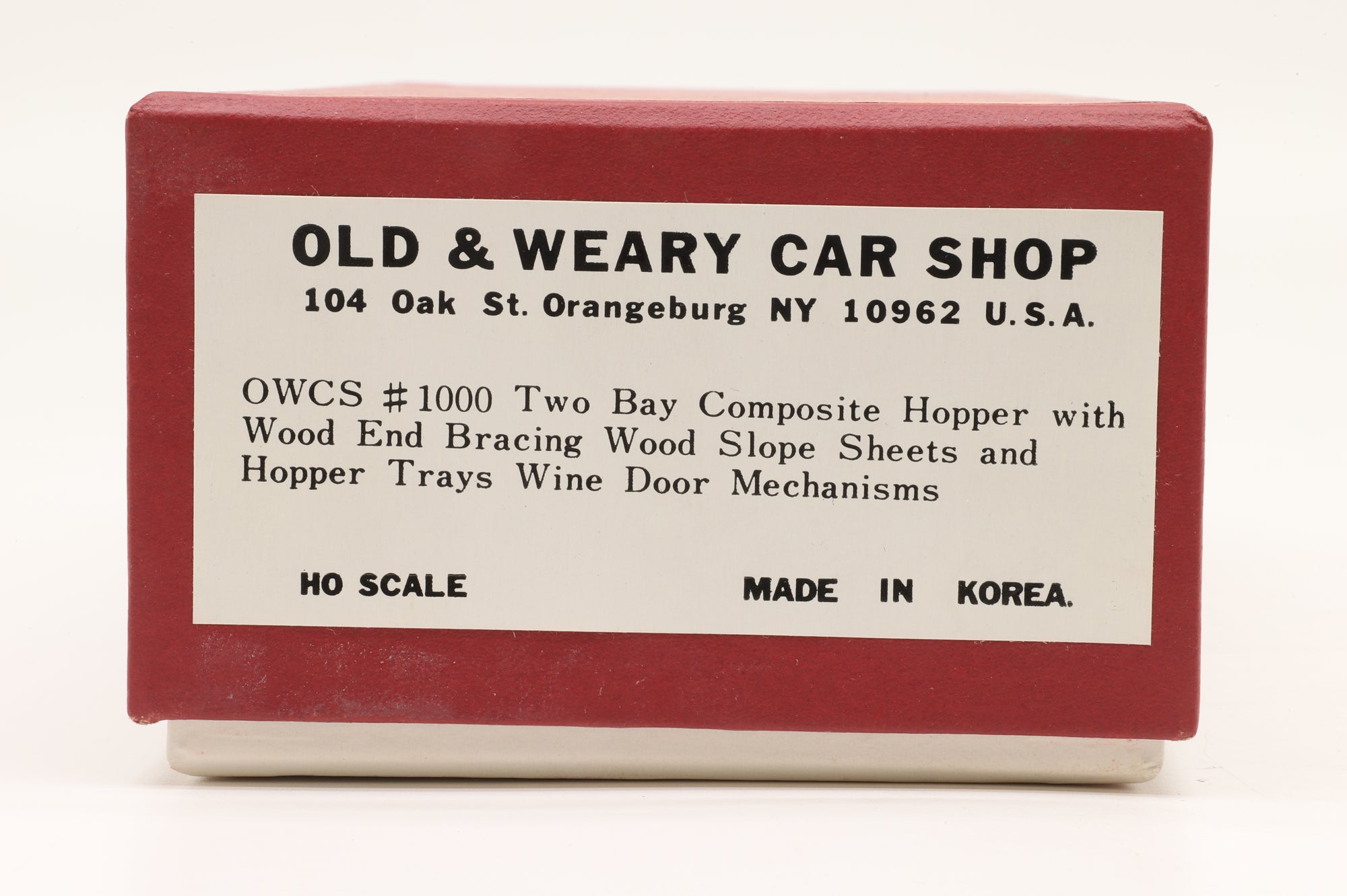 Old & Weary Car Shop HO Brass 1000 2 Bay Composite Hopper With Wood End Bracing Wood Slope Sheets Unpainted