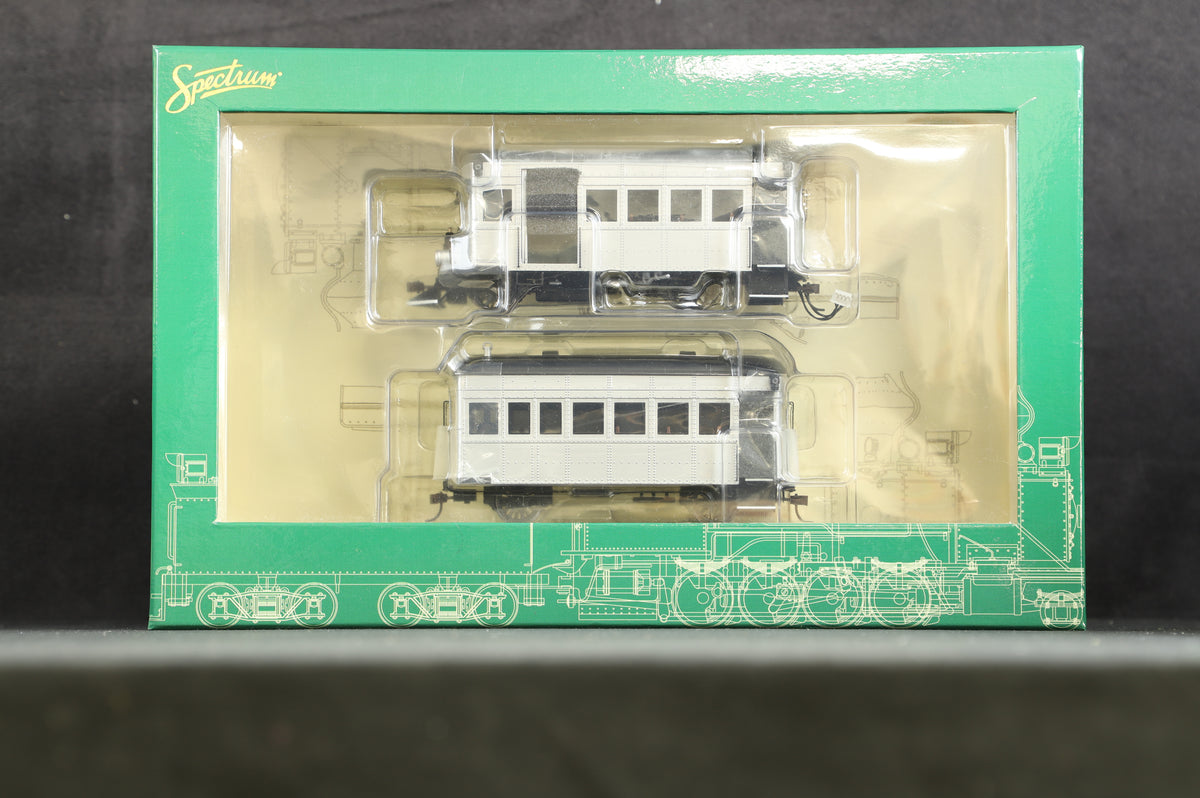 Spectrum On30 28499 Rail Bus &amp; Trailer w/Full Interiors, Painted/Unlettered (Silver &amp; Black), DCC Fitted