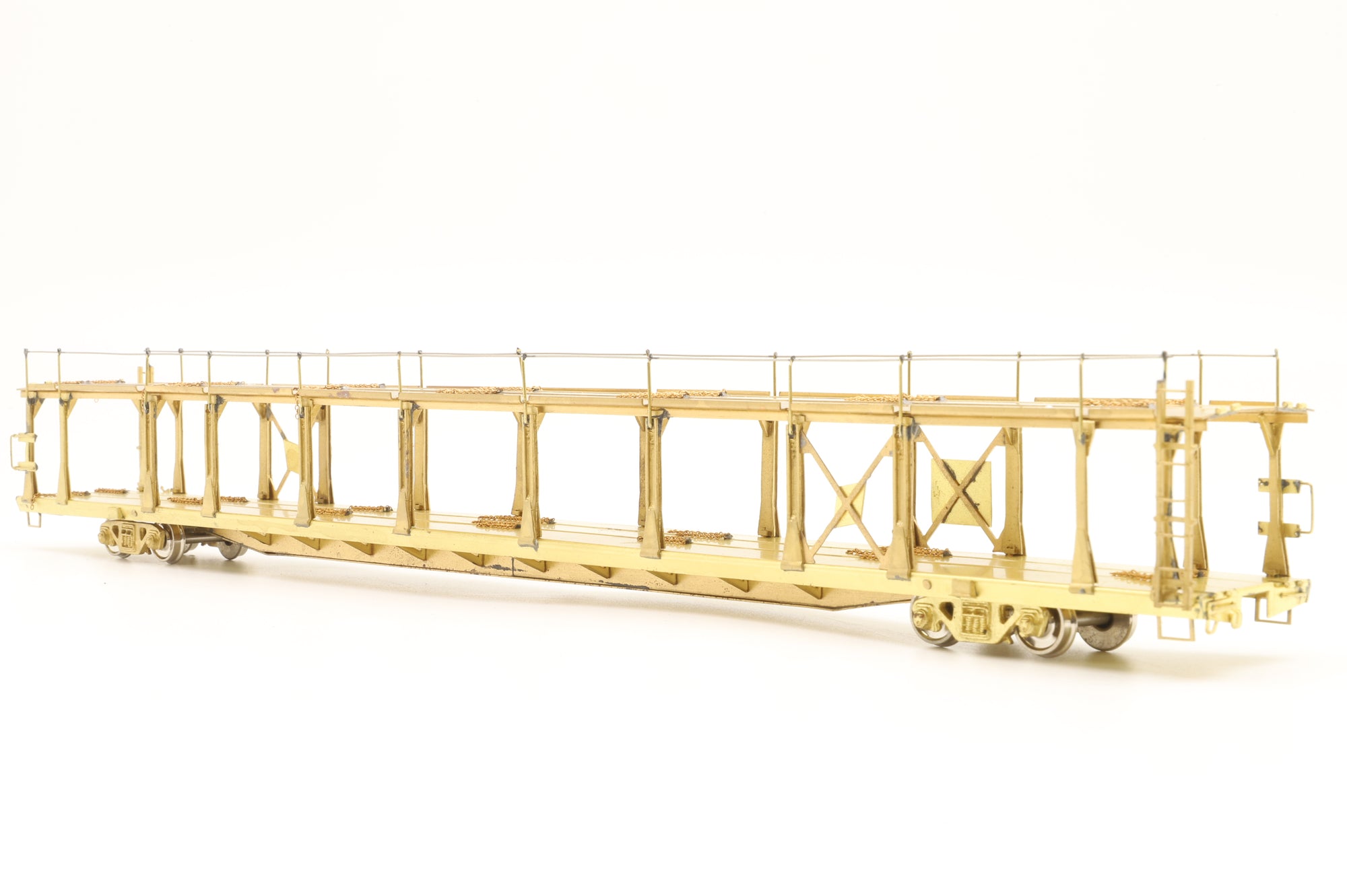 Overland Models Inc. HO Brass OMI-1354 Bi-Level Auto Rack Open Type Unpainted With Cars